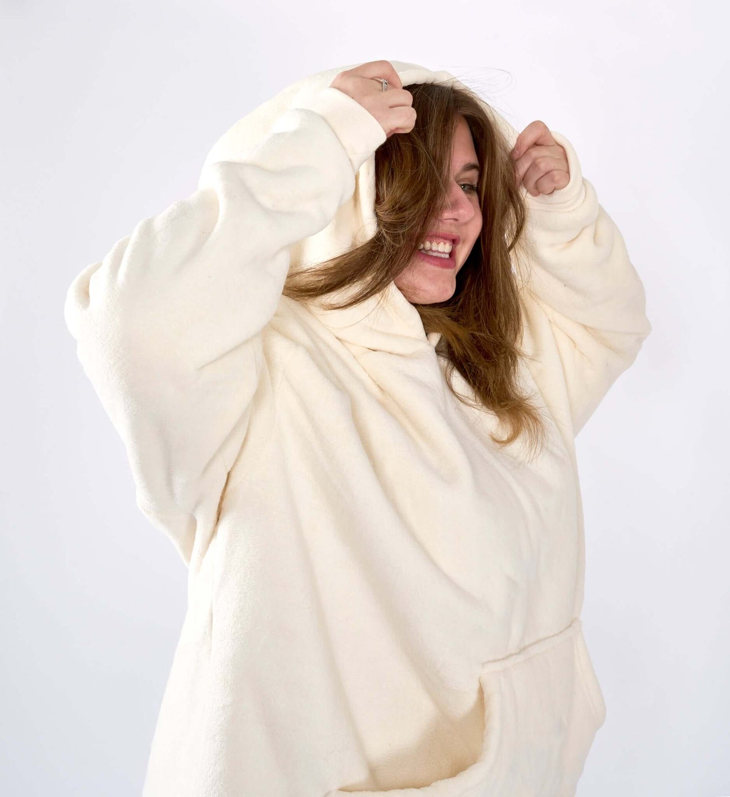 Hibernate Collection Oversized Super Soft Coral Fleece Sherpa Hoodie One Size-5056536110343-Bargainia.com