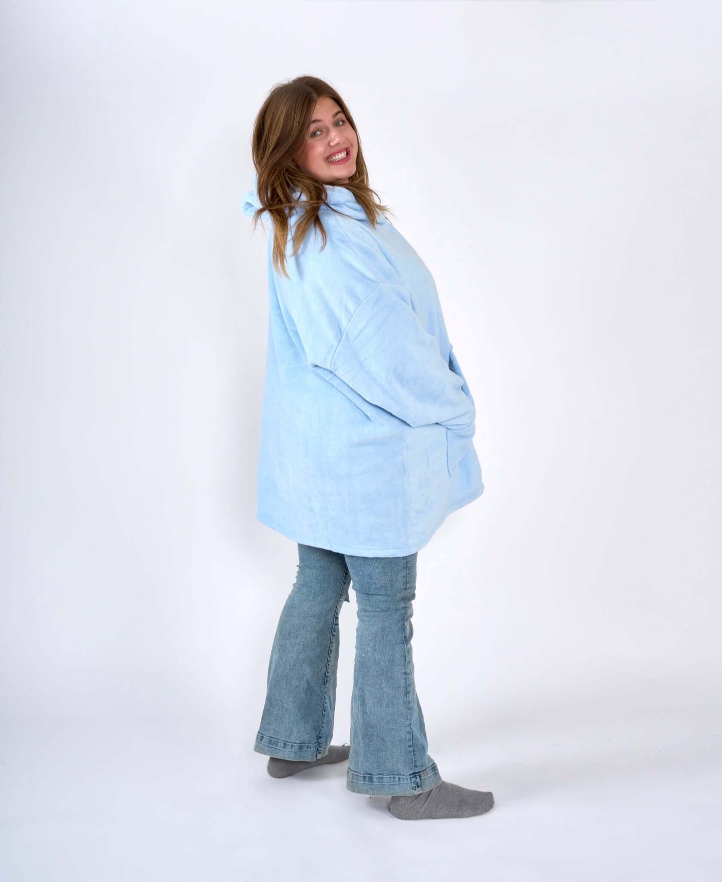Hibernate Collection Oversized Super Soft Coral Fleece Sherpa Hoodie One Size-Bargainia.com
