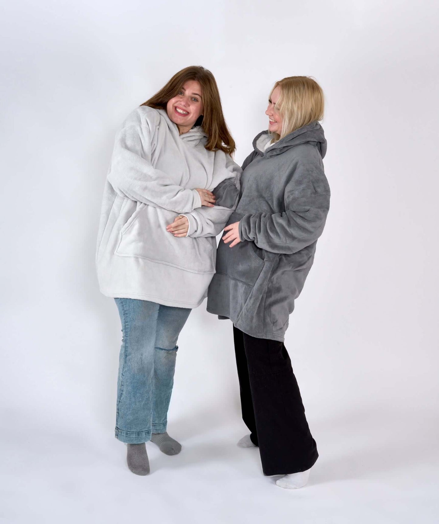 Hibernate Collection Oversized Super Soft Coral Fleece Sherpa Hoodie One Size-Bargainia.com