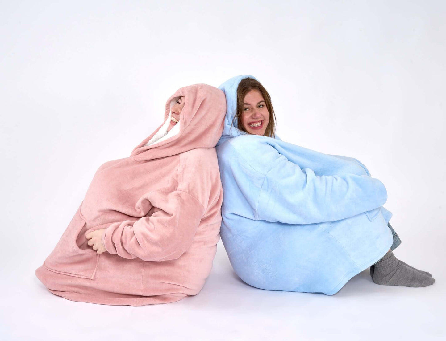 Hibernate Collection Oversized Super Soft Coral Fleece Sherpa Hoodie One Size-Bargainia.com