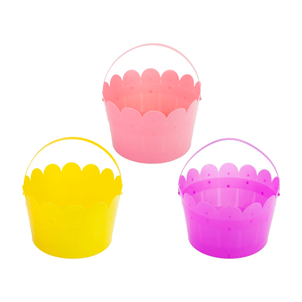 12.5Cm X 17Cm Plastic Easter Bucket 3 Asst Colours 5050565574732 only5pounds-com