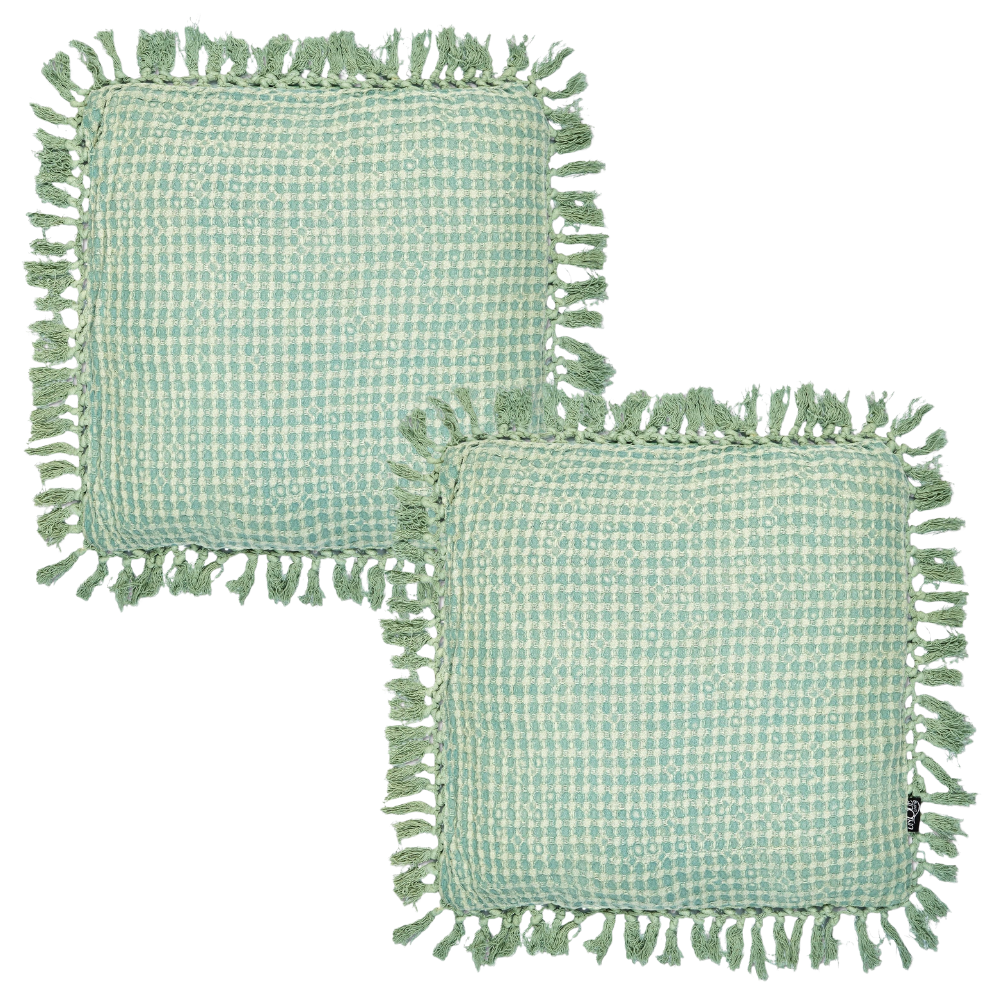 Neo Mint Tassel Decorative Throw Cushion - 45 x 45cm-Bargainia.com