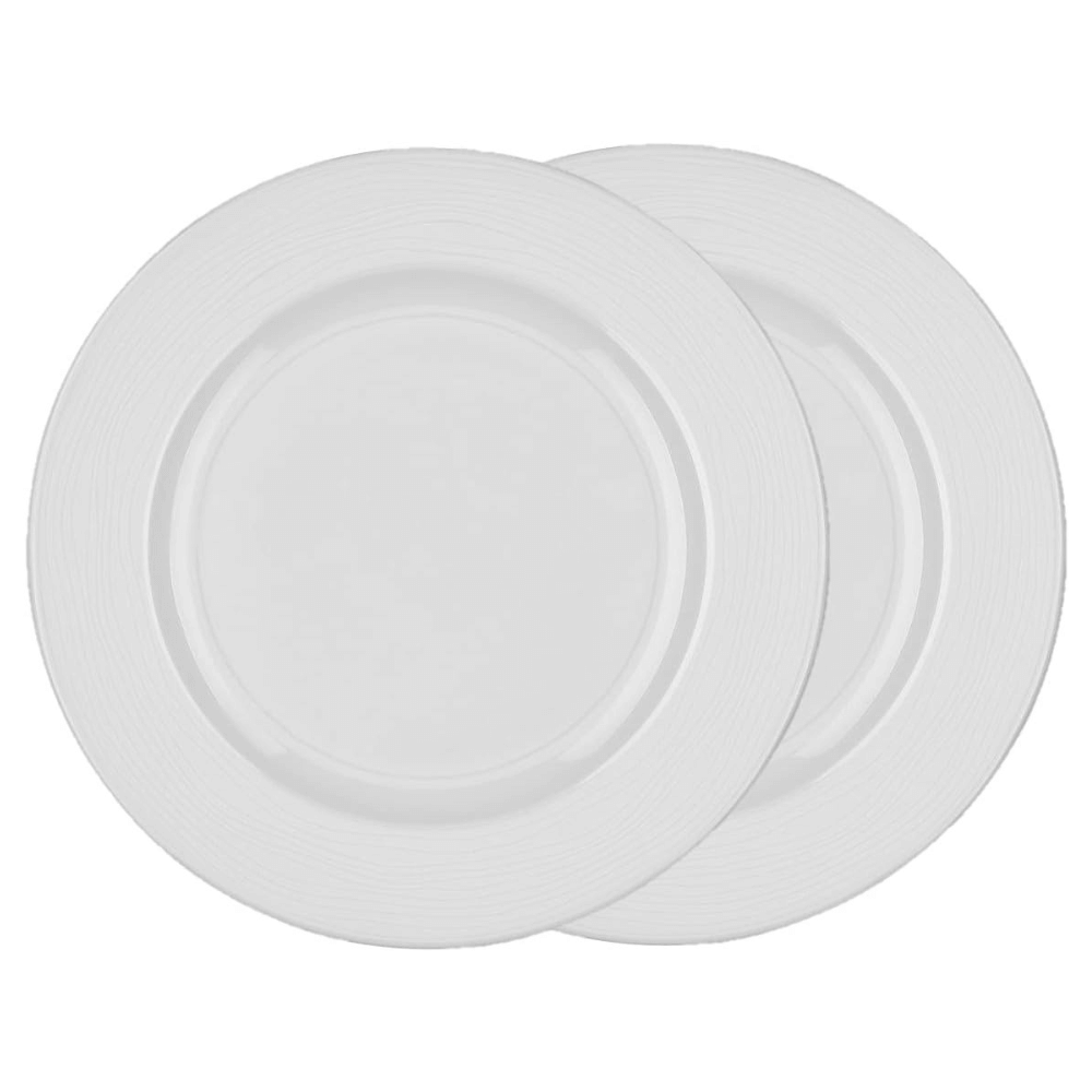 Geneviève Lethu Dinnerware 26cm Porcelain Dinner Plates, Set of 2, White-5054903802167-Bargainia.com