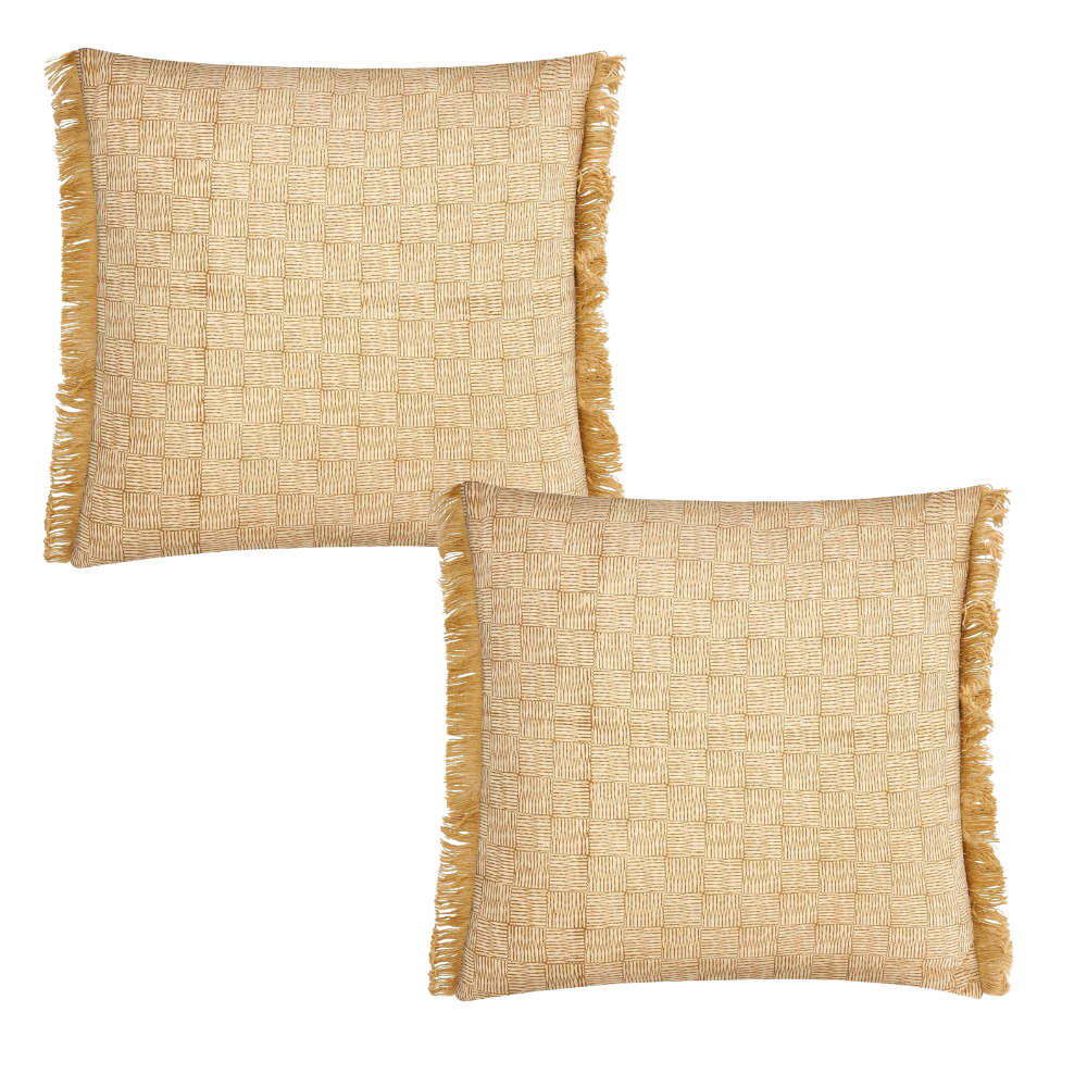Fero Coconut Fringed Filled Decorative Throw Cushion - 45 x 45cm-Bargainia.com