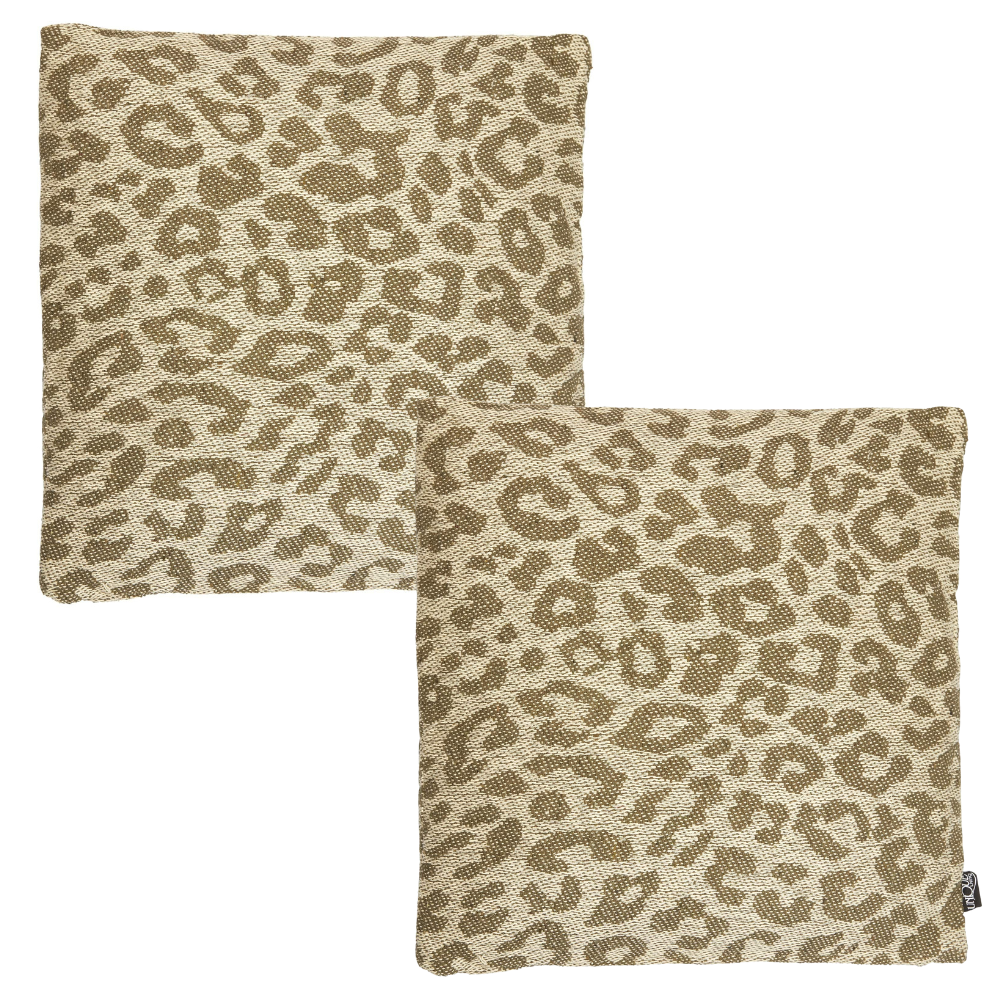 Mayfly Green Leopard Print Decorative Throw Cushion - 45 x 45cm-Bargainia.com