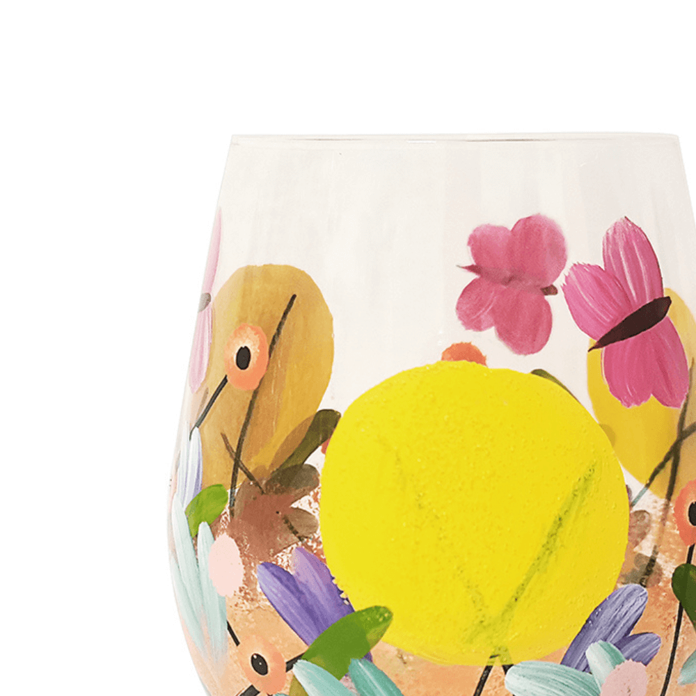 Lynsey Johnstone Hand Painted Sunshine Delight Stemless Glass-5010792729107-Bargainia.com