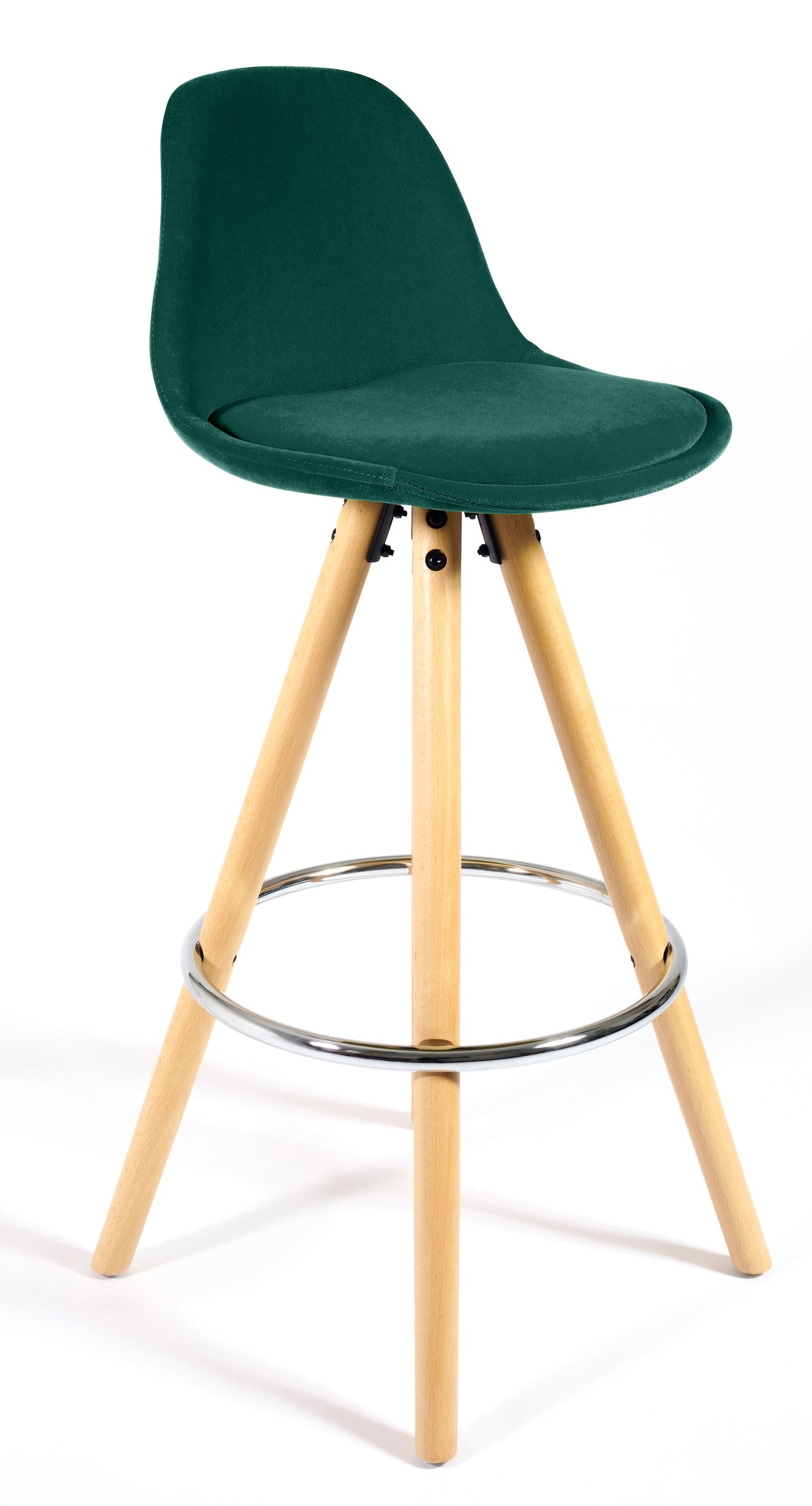 Barcelona Bar Stools Matte Velvet - Emerald Green