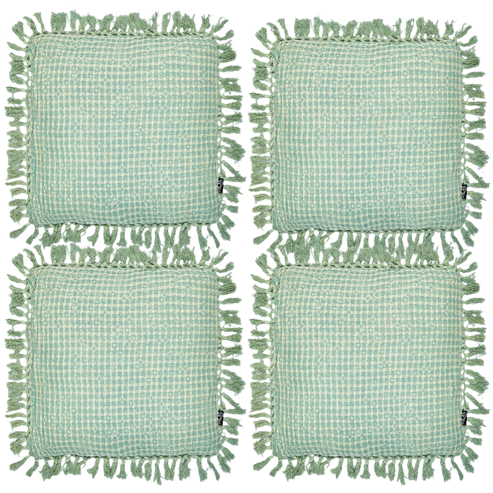 Neo Mint Tassel Decorative Throw Cushion - 45 x 45cm-Bargainia.com