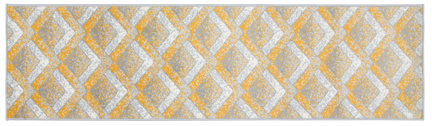 Gold, Grey & White Chevron Stair Runner / Kitchen Mat - Texas (Custom Sizes Available)-5056150272397-Bargainia.com
