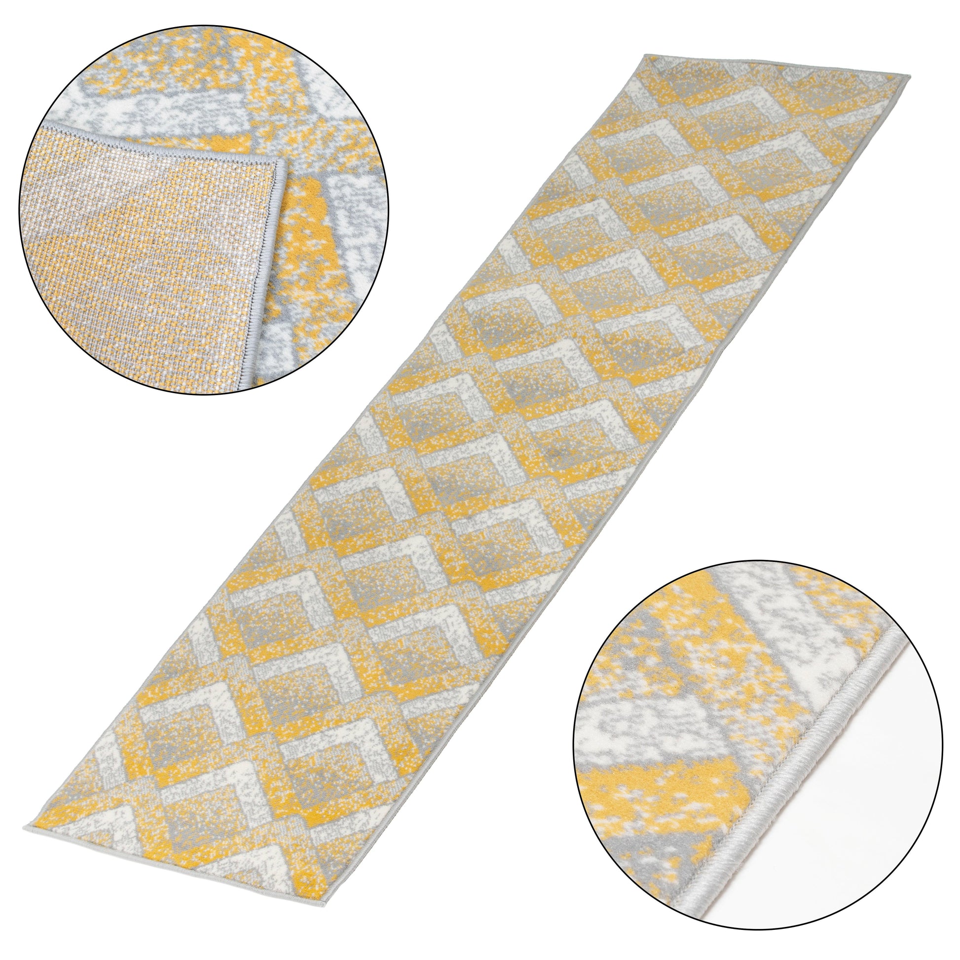 Gold, Grey & White Chevron Stair Runner / Kitchen Mat - Texas (Custom Sizes Available)-5056150272397-Bargainia.com