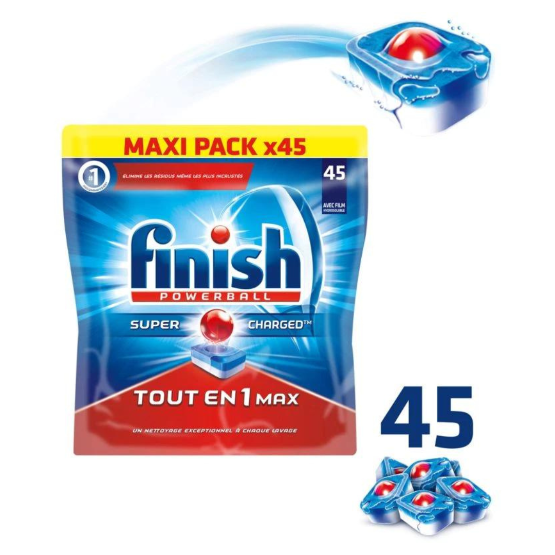 Finish Powerball All-In-1 Max Dishwasher Tablets (45) - Lemon