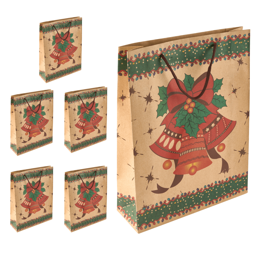 Christmas Gift Bag Craft Paper Traditional L 32cm