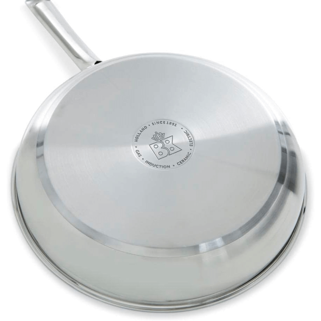 BK Allround Satin Stainless Steel Ceramic Non-Stick Pan with Lid - 28cm-8718311318869-Bargainia.com