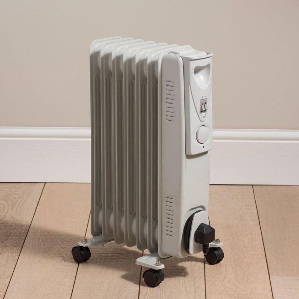 Daewoo 1500W Oil Filled Electric Radiator - White-5024996809763-Bargainia.com