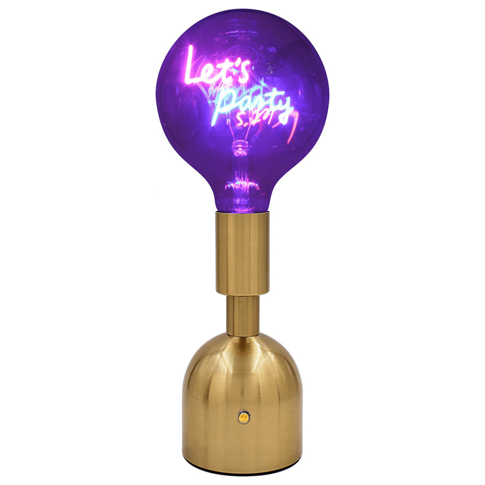 Let's Party LED Neon Text Brass Accent Decorative Lamp-5010792734293-Bargainia.com