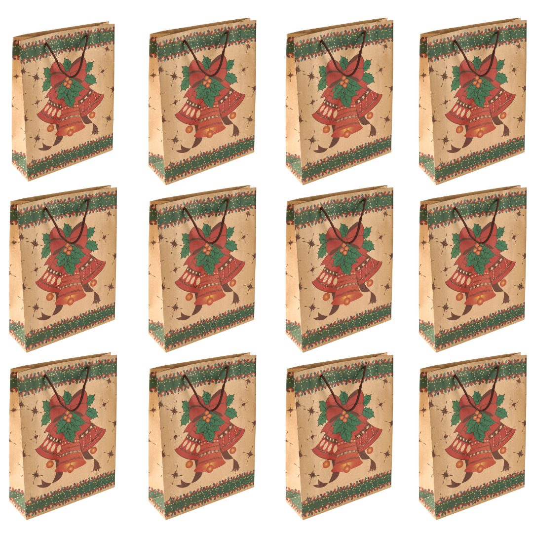 Christmas Gift Bag Craft Paper Traditional L 32cm