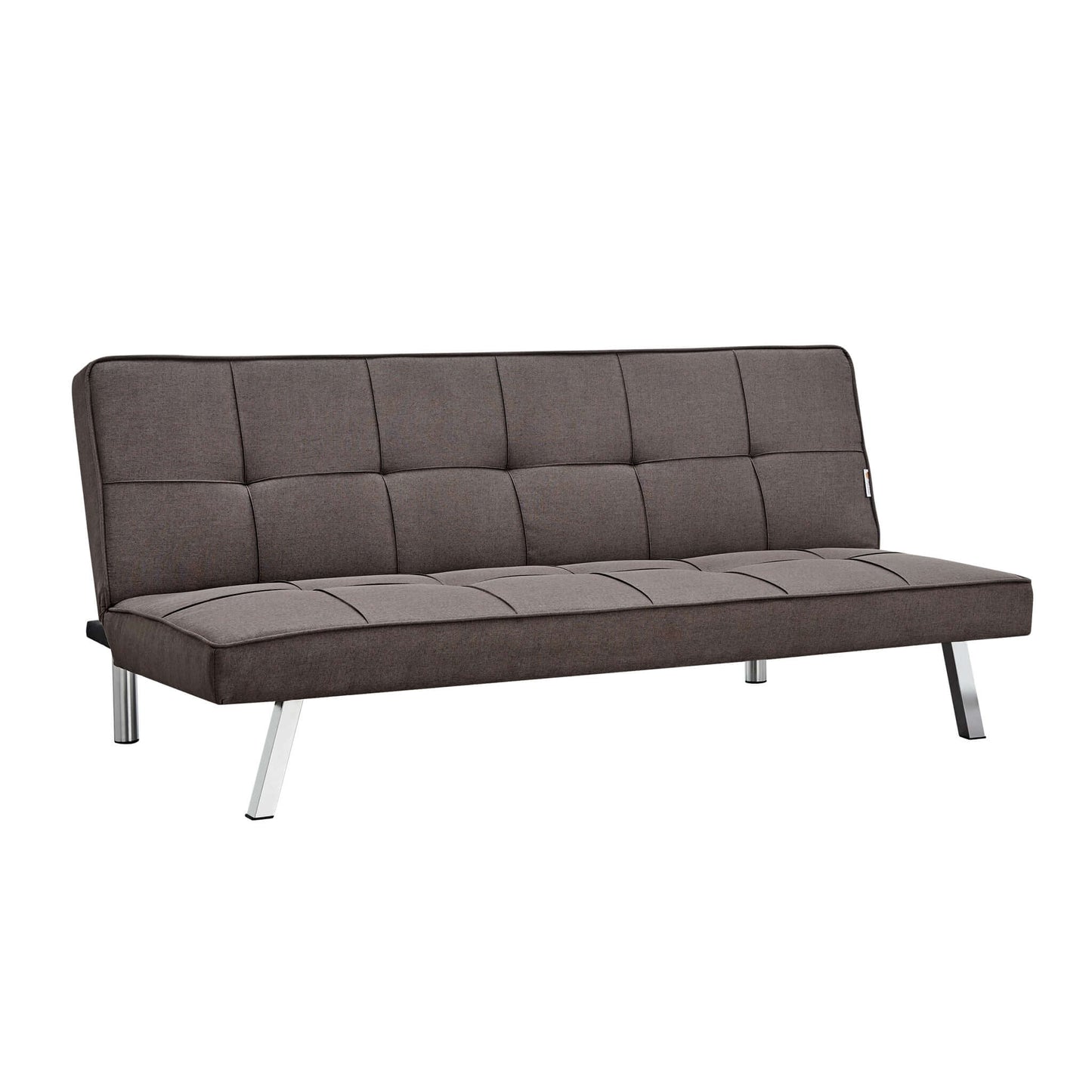 Britney Essentials 3 Seater Click Clack Sofa Bed - Brown-Bargainia.com