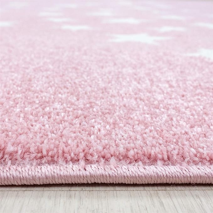 Pink Stars Kids Rug - Bambi-5056150253679-Bargainia.com