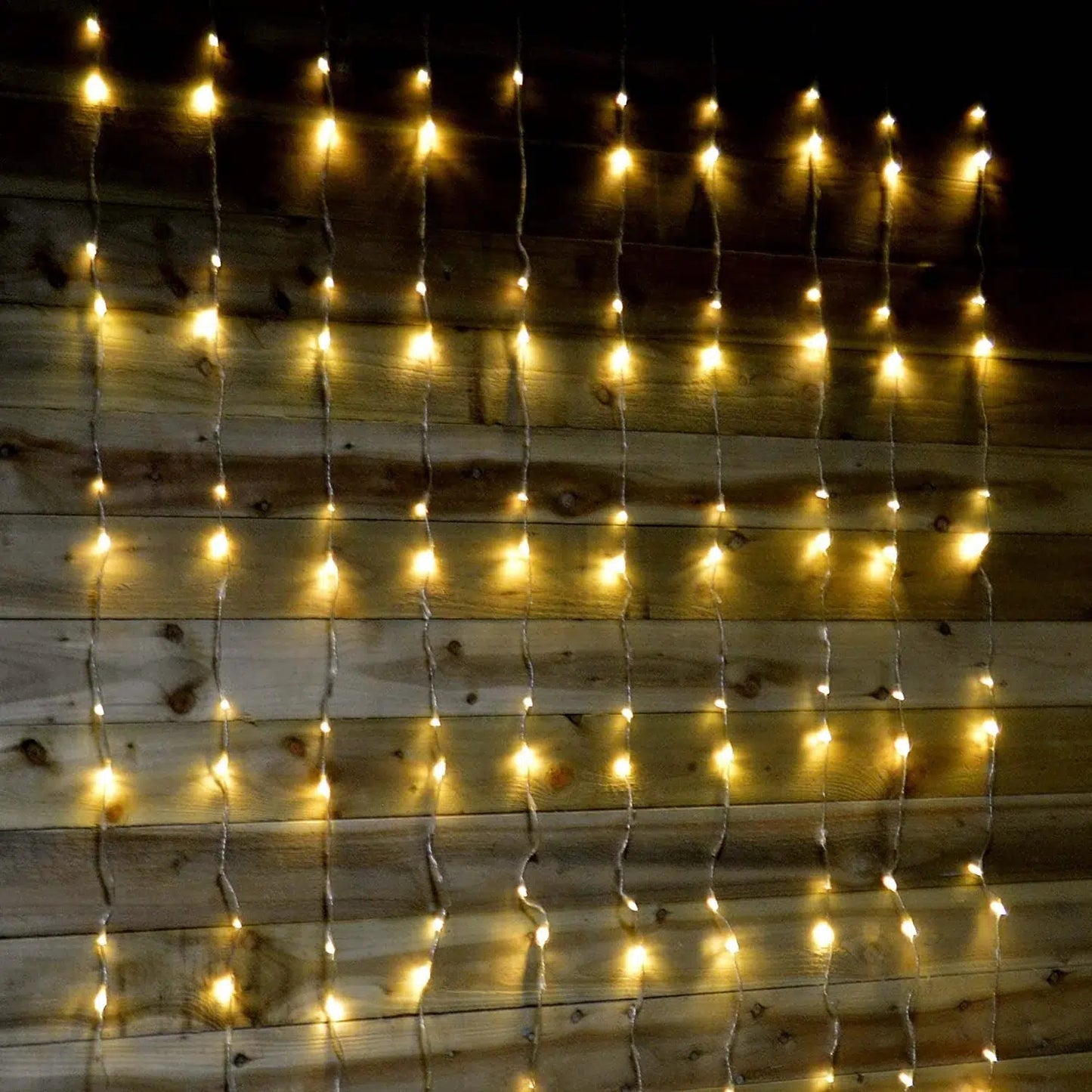 Battery Operated LED 2M x 1.5M Window Net Lights with Green Cable - Warm White (200)-5056150236665-Bargainia.com