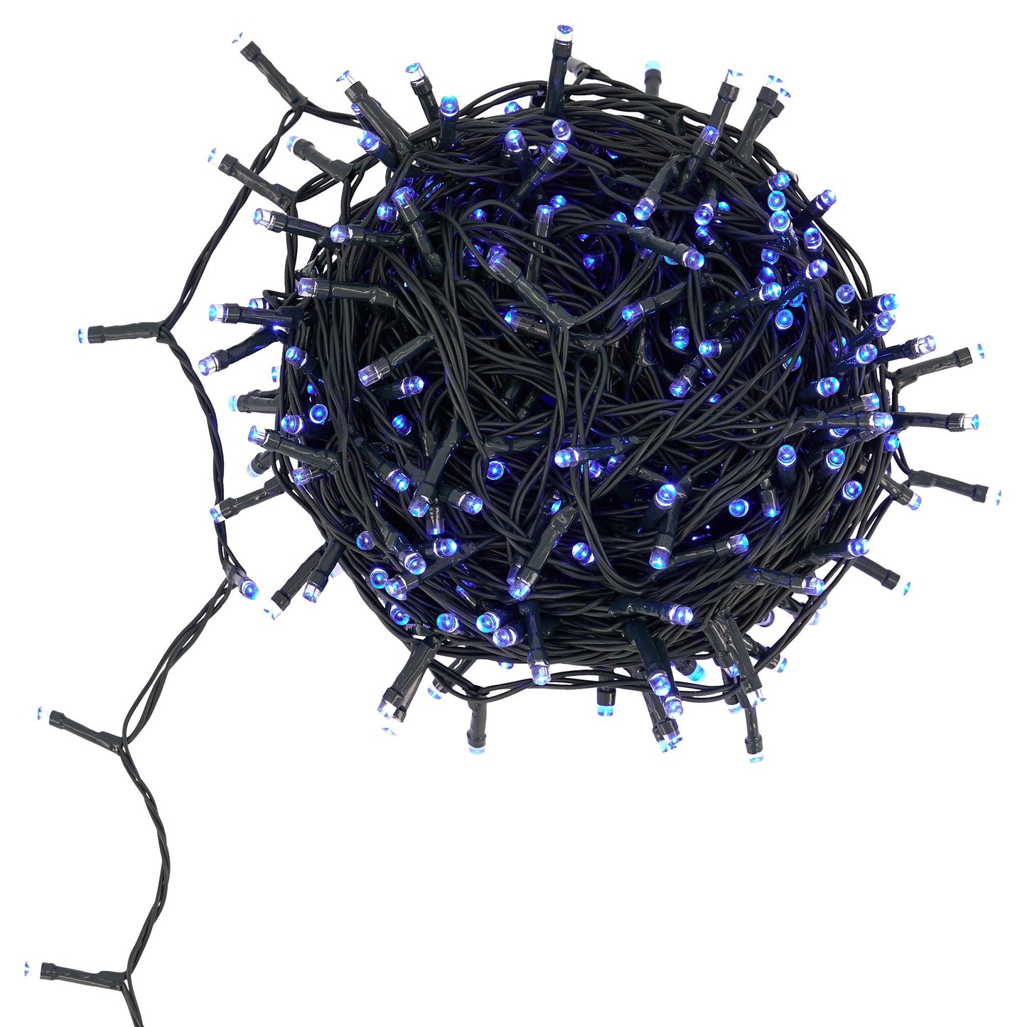 Indoor/Outdoor 8 Function LED Waterproof Fairy Lights with Green Cable (300) - Blue-8800225808229-Bargainia.com