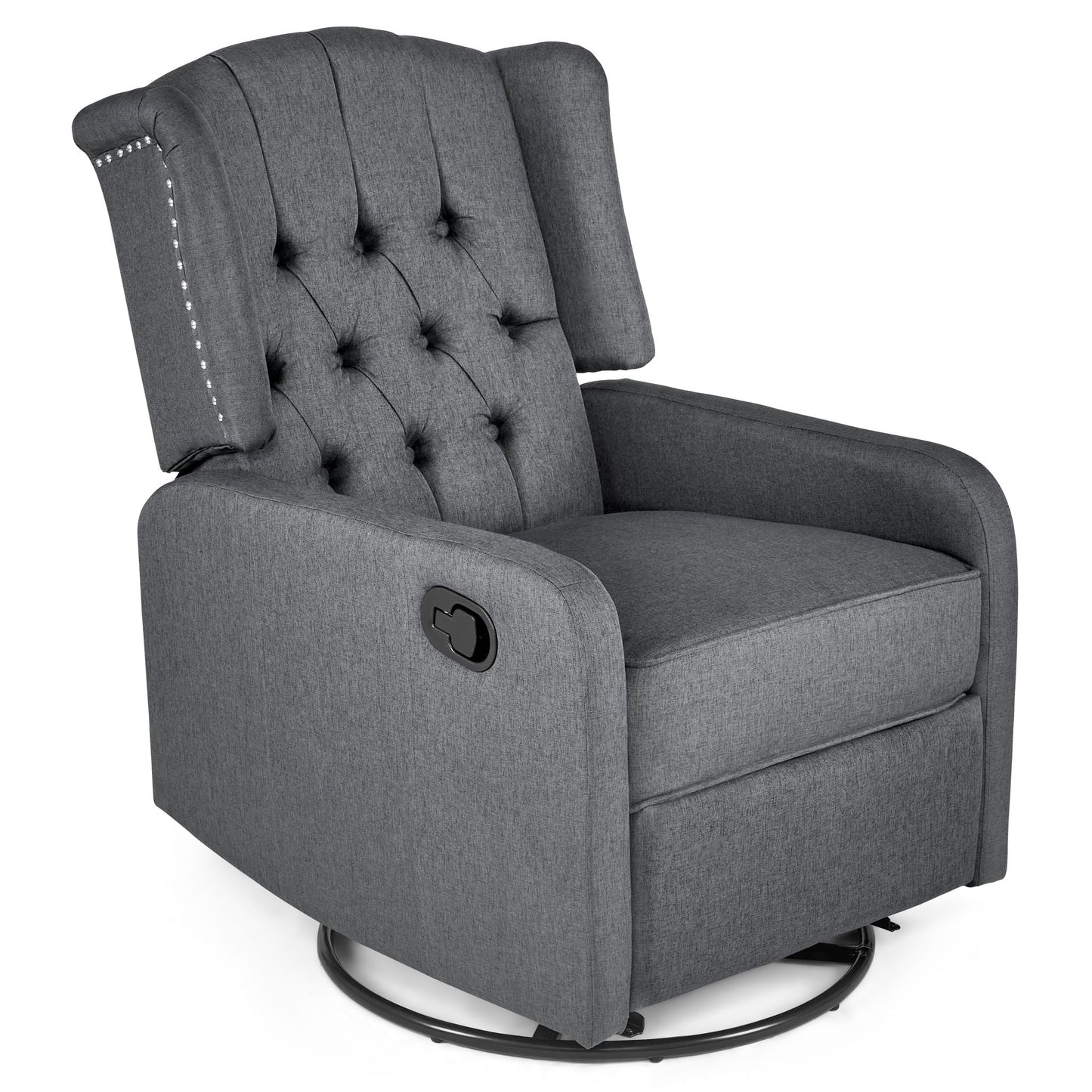 Grey Fabric Recliner Armchair Side On