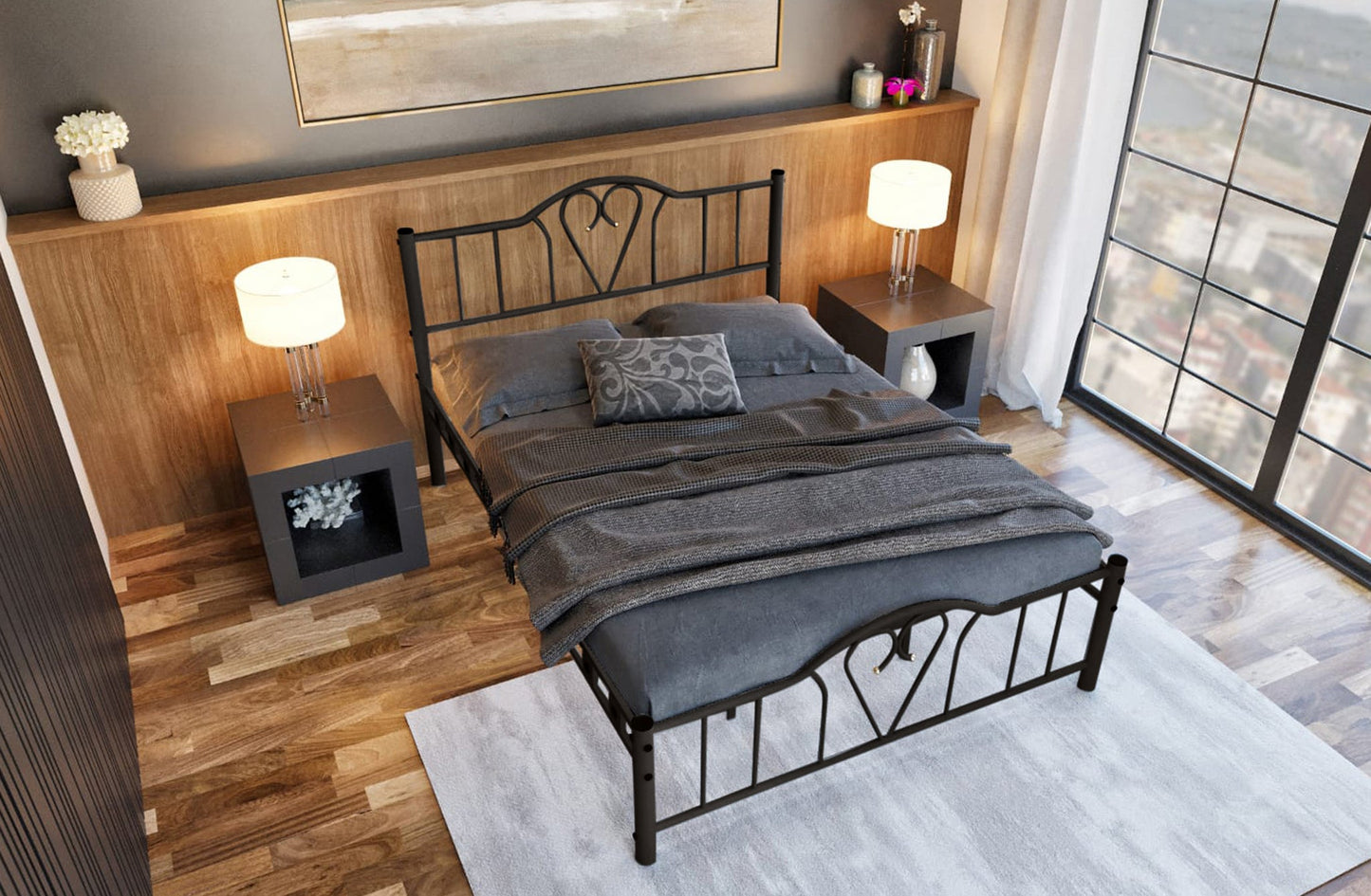 Orkide Metal 5FT King Size Bed Frame - Black