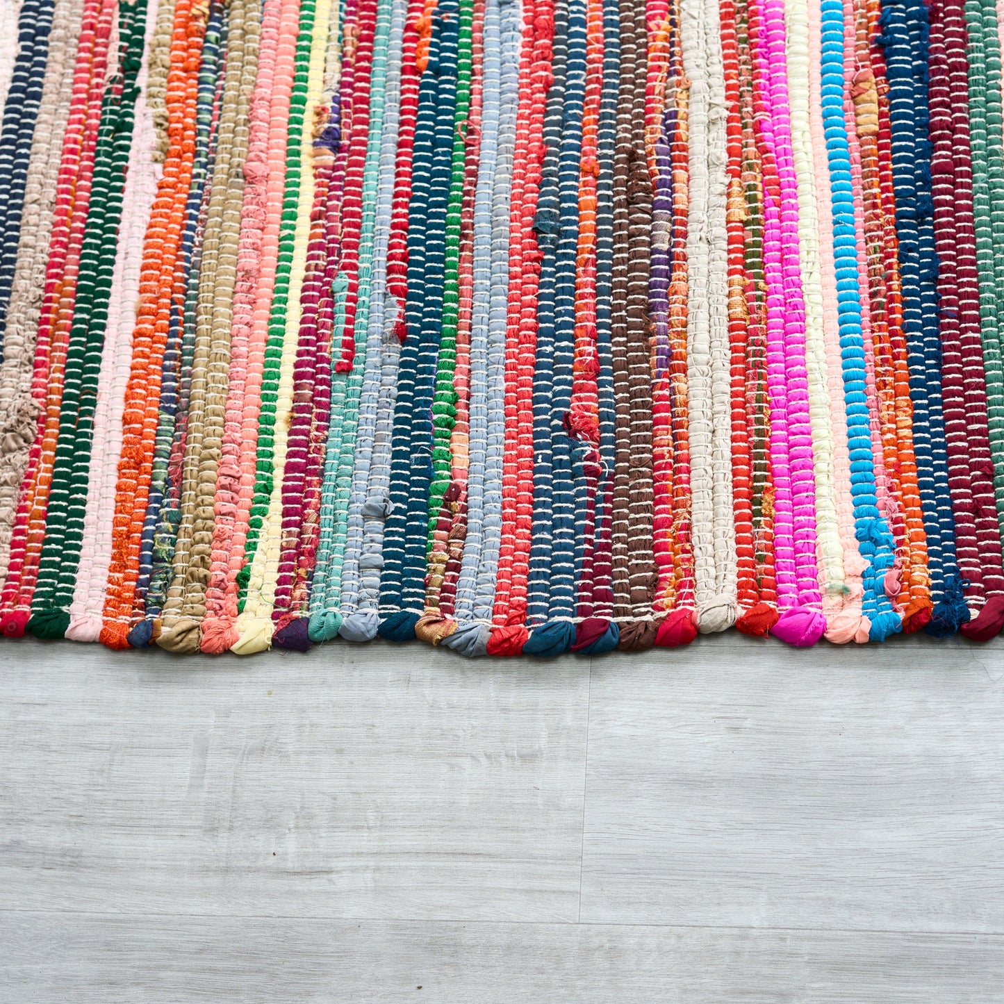Chindi Handwoven Multi Coloured Recycled Rag Rug