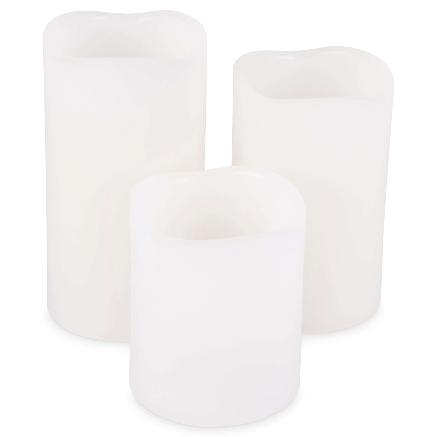 LED Remote Control Vanilla Wax Candles - 3 Pack-Bargainia.com