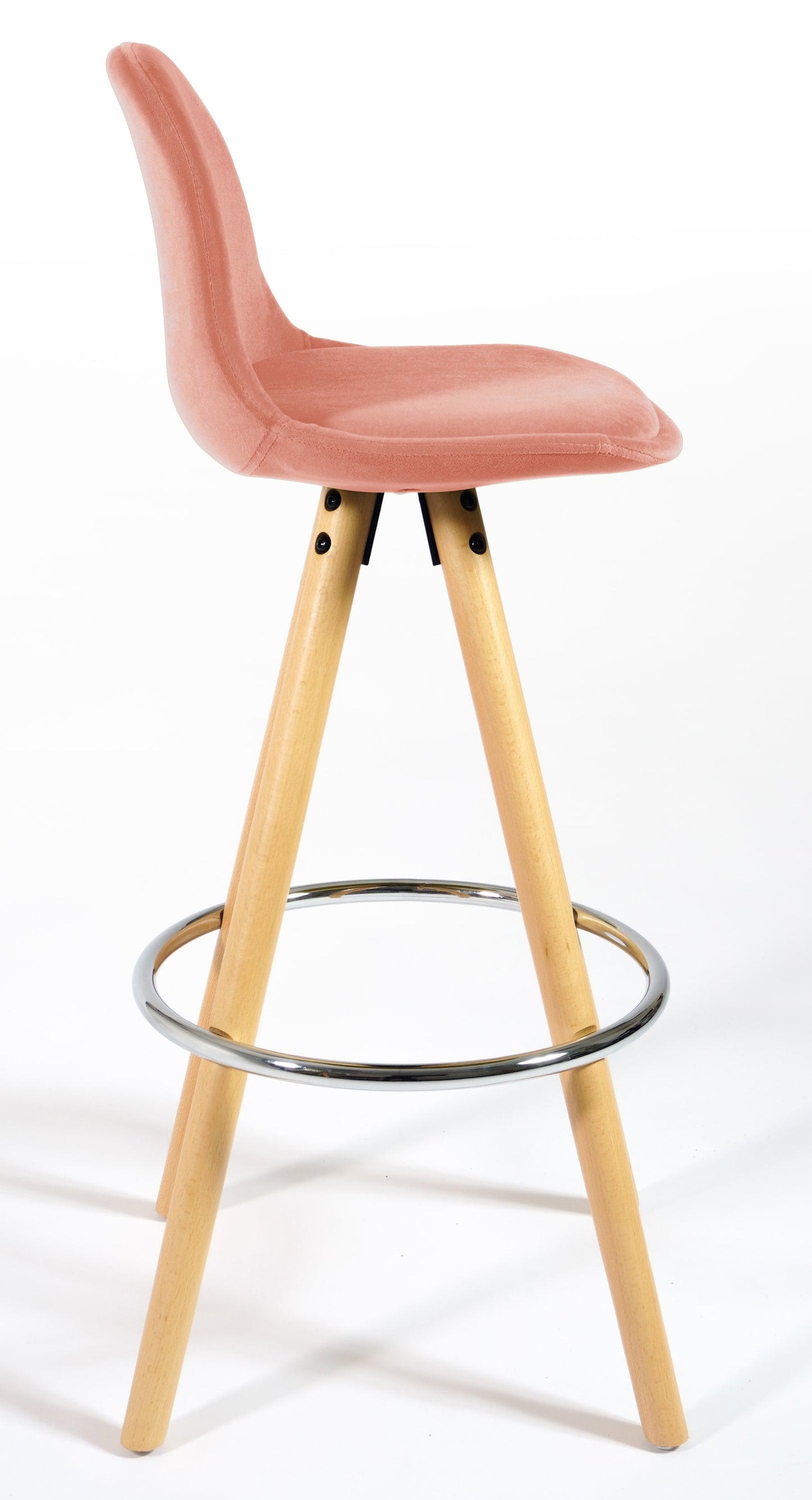 Barcelona Bar Stools - Set Of 2 - Rose Pink-5056150252832-Bargainia.com