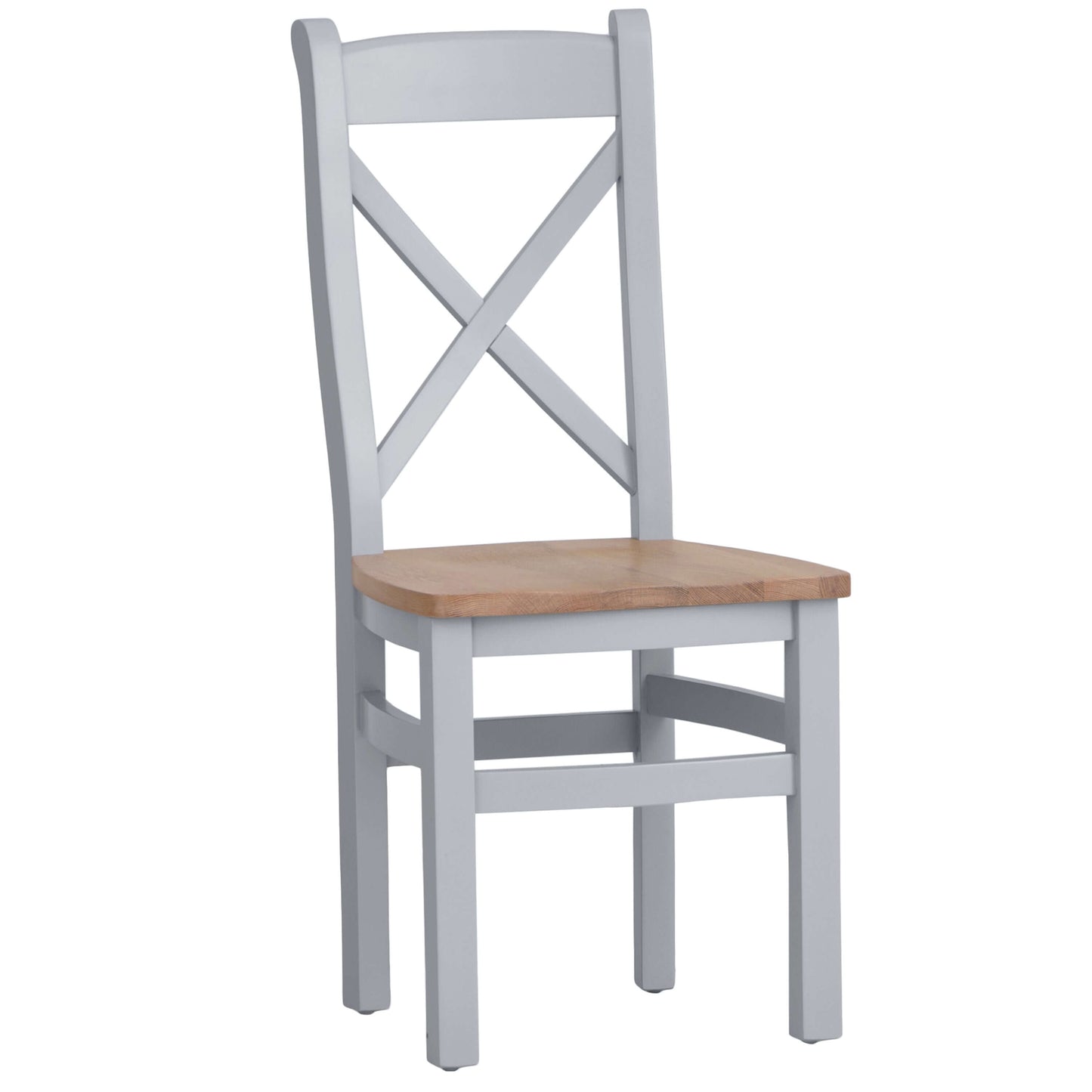 Elodie Dove Grey Oak Cross Back Dining Chair Set of 2