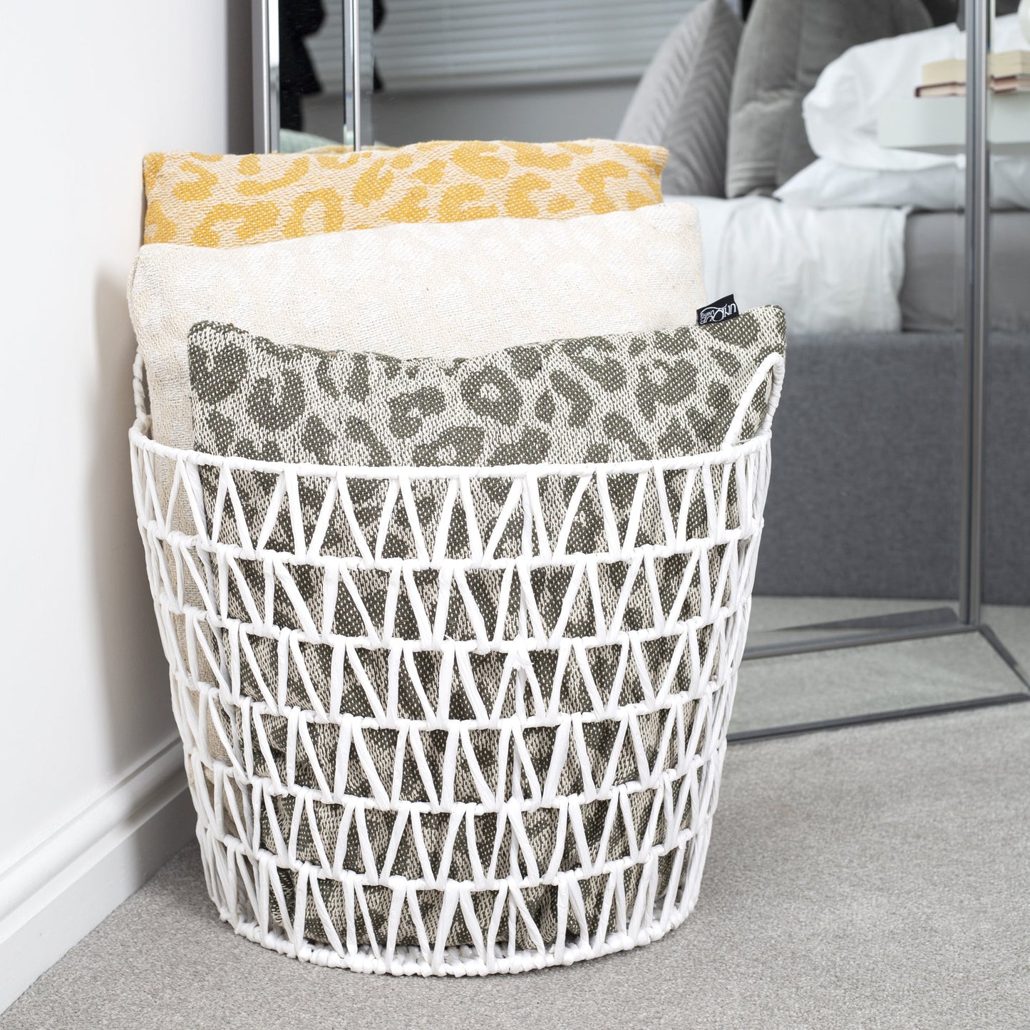 Cream Leopard Print Filled Decorative Throw Cushion - 45 x 45cm-Bargainia.com