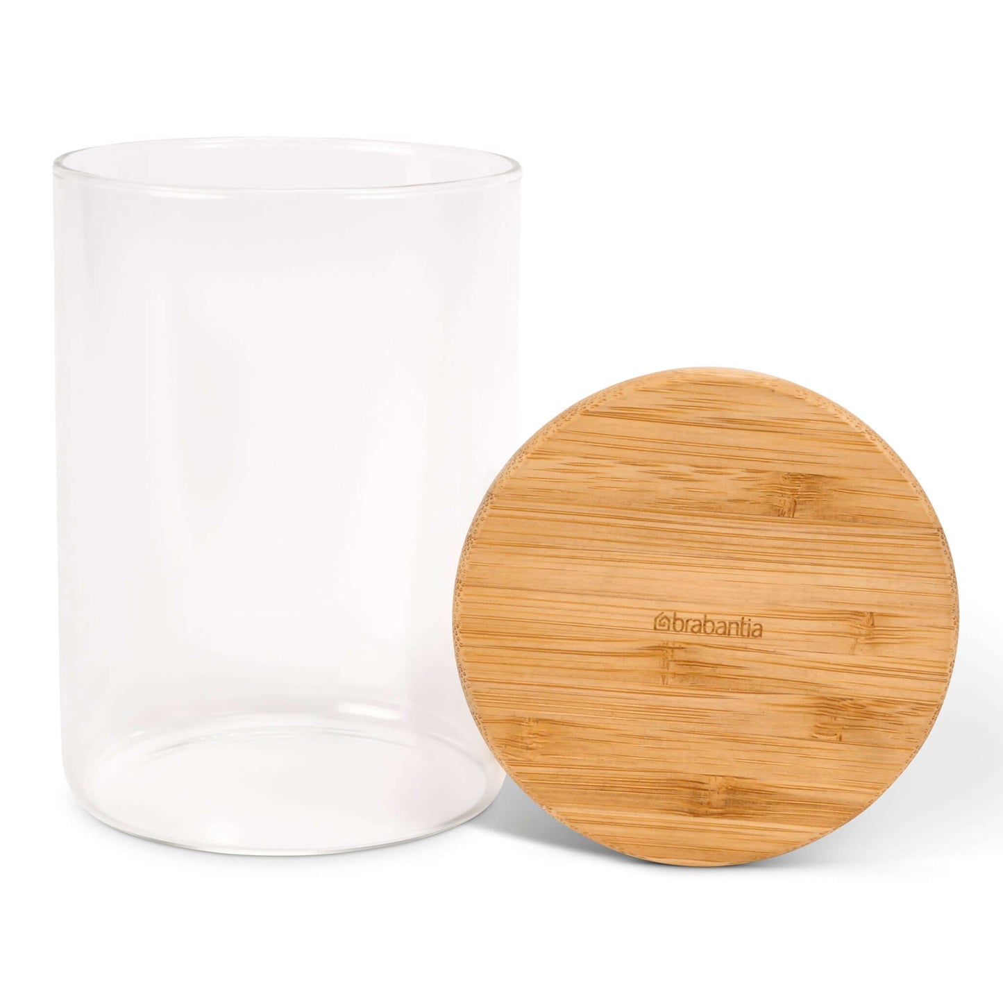 Brabantia Pure Food Glass Storage Jar With Bamboo Lid 700ML-5415252018812-Bargainia.com