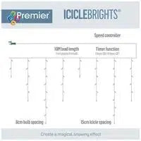Premier 960 LED Snowing Icicles - Blue & White Mix-15053844155186-Bargainia.com