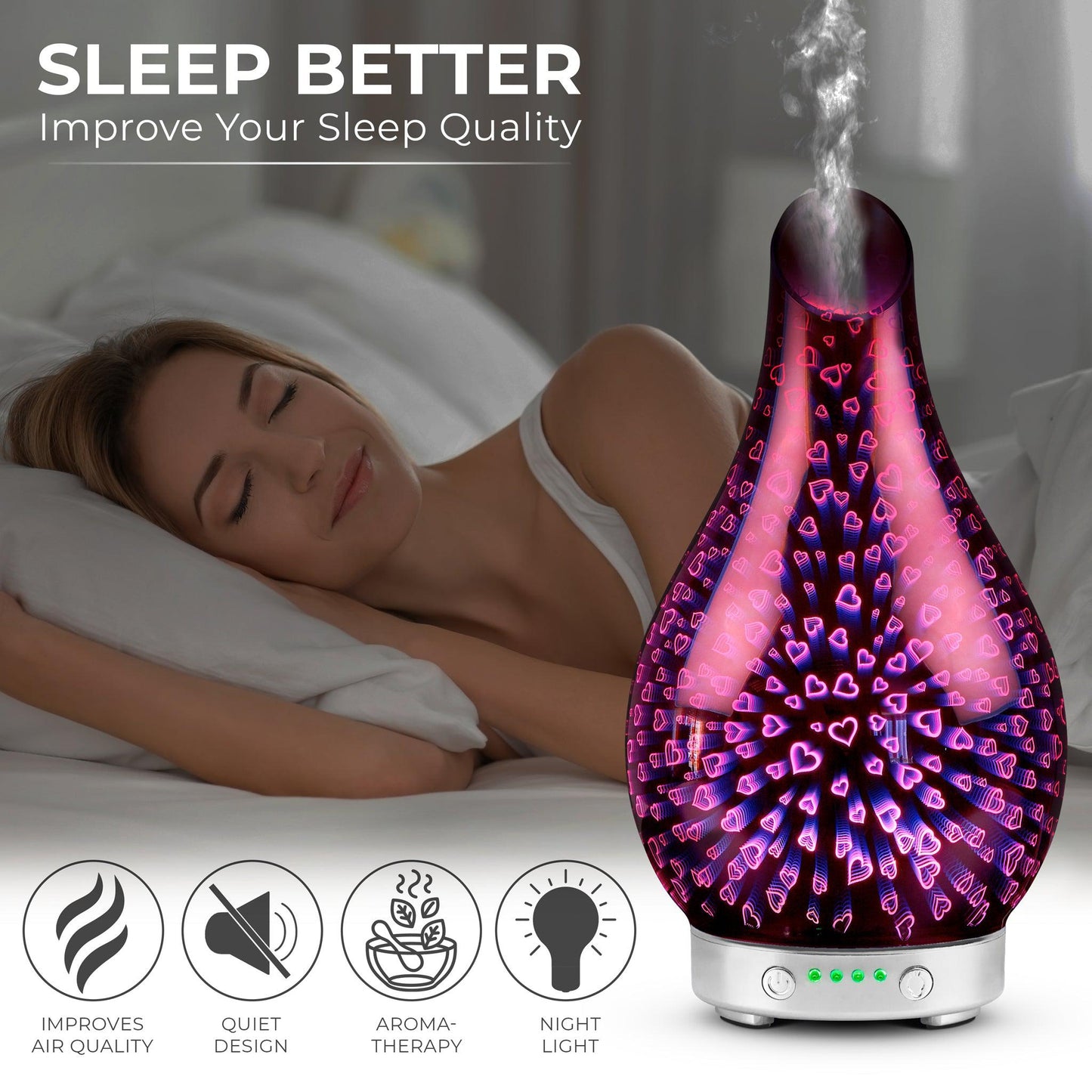 Desire Hearts Colour Changing Aroma Humidifier-5010792463803-Bargainia.com