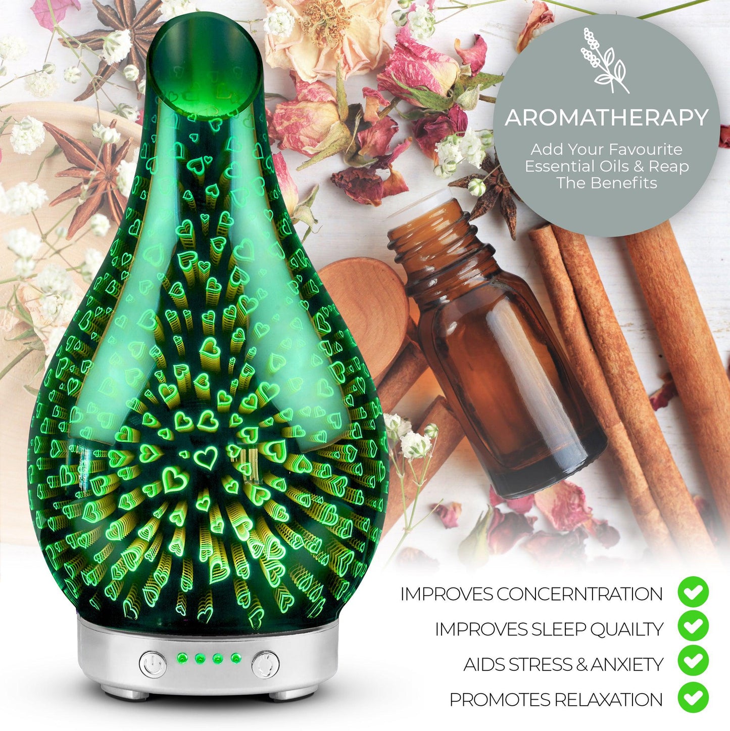 Desire Hearts Colour Changing Aroma Humidifier-5010792463803-Bargainia.com