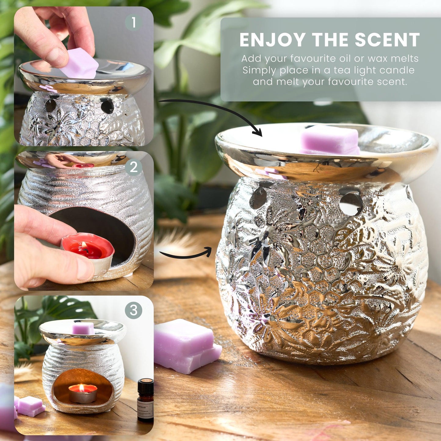 Crackle Glaze Bees Wax Oil Warmer-5010792473598-Bargainia.com
