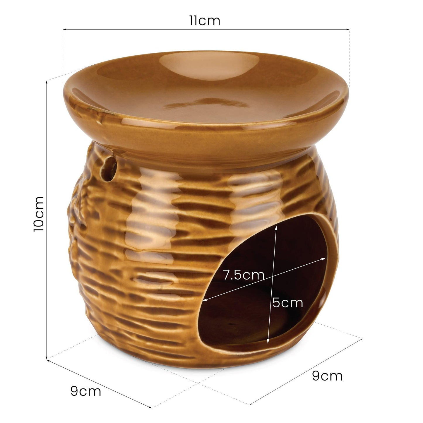 Crackle Glaze Bees Wax Oil Warmer-5010792473598-Bargainia.com