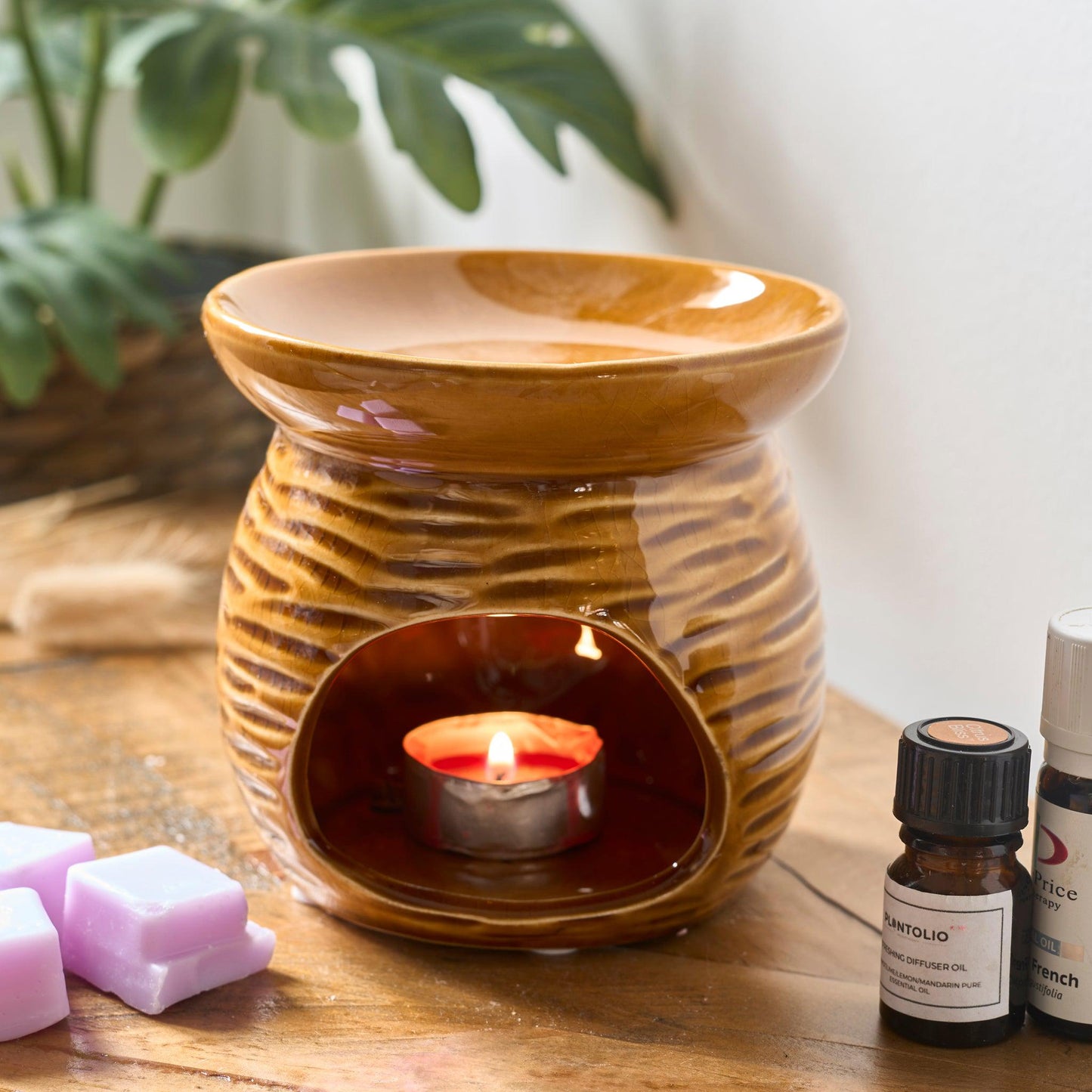 Crackle Glaze Bees Wax Oil Warmer-5010792473598-Bargainia.com