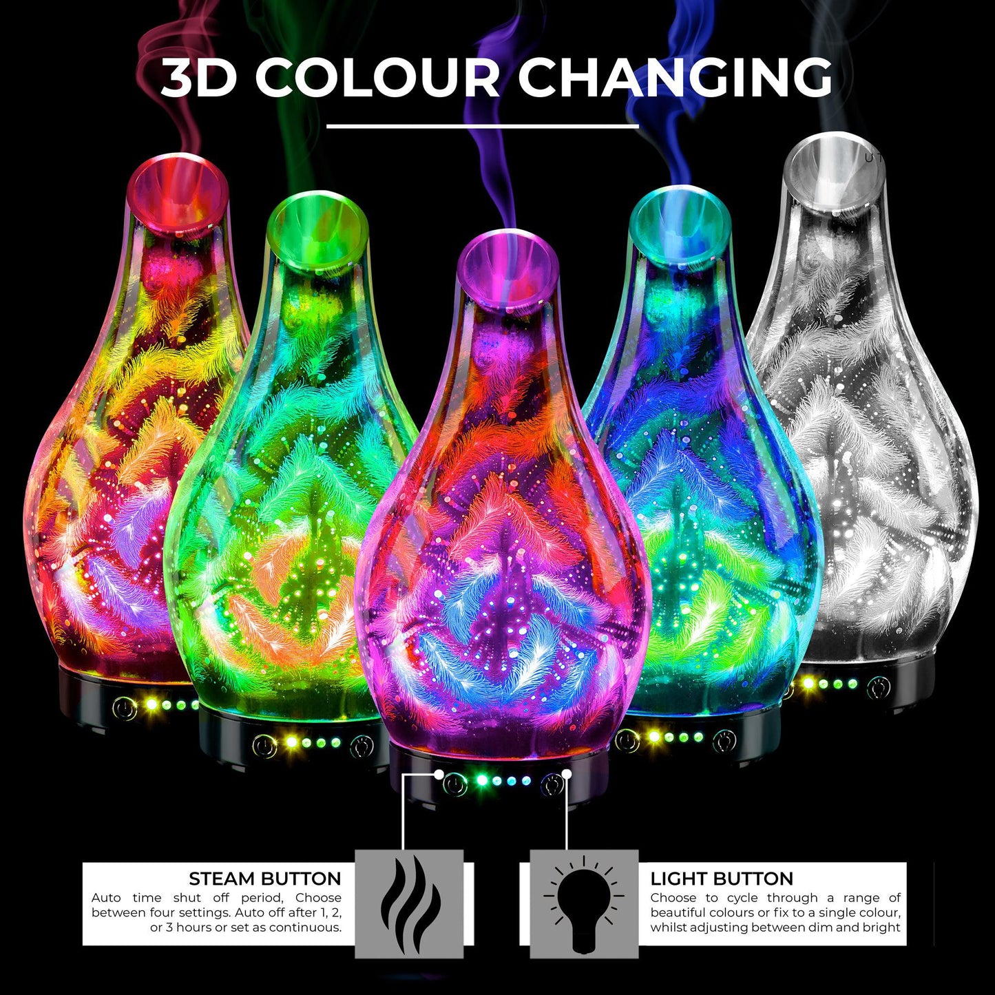 Desire Feathers Colour Changing Aroma Humidifier-5010792475387-Bargainia.com