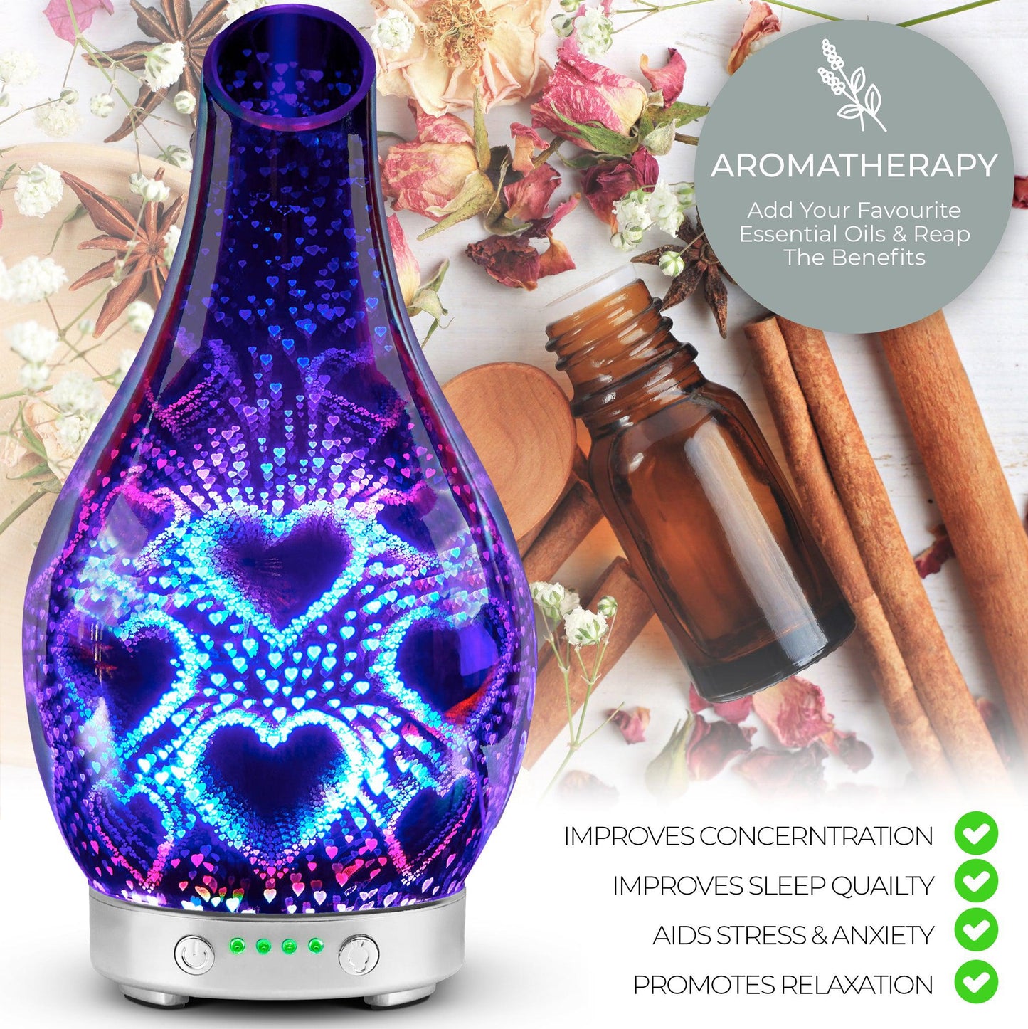 Desire Heart Colour Changing Aroma Humidifier-5010792479415-Bargainia.com