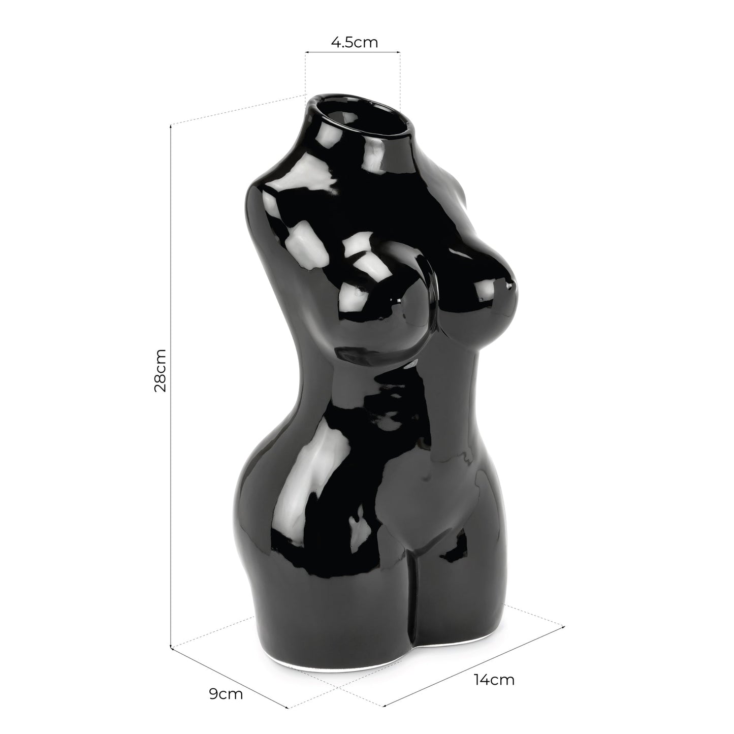 Female Silhouette Body Vase - 29cm - Assorted Colours-Bargainia.com