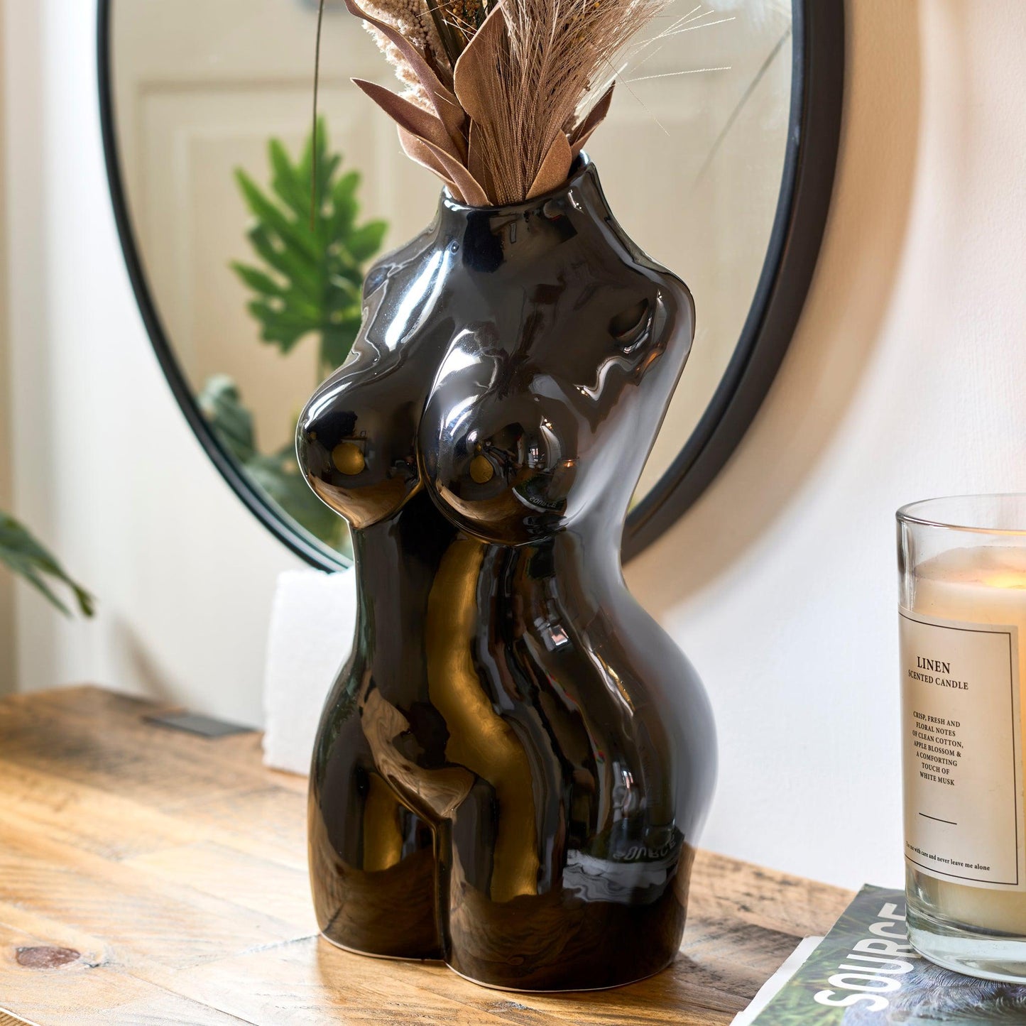 Female Silhouette Body Vase - 29cm - Assorted Colours-Bargainia.com