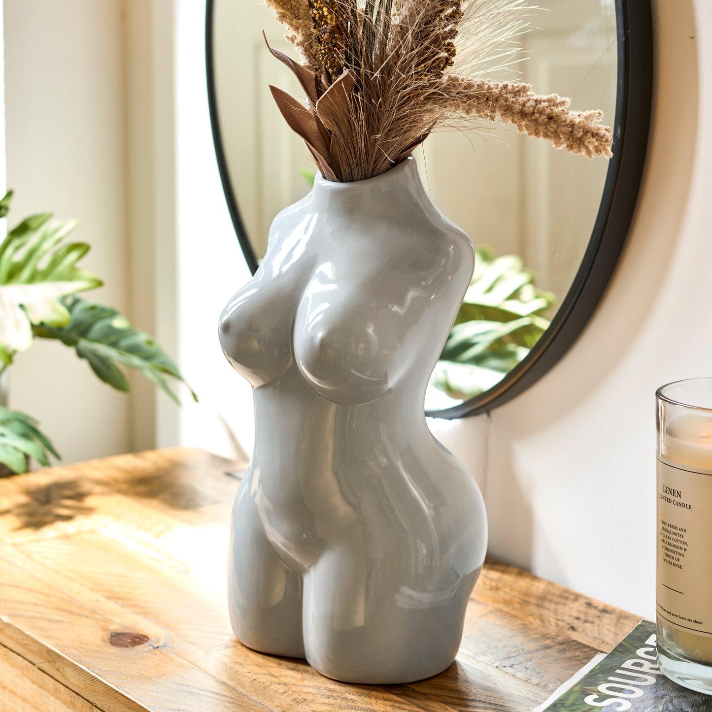 Female Silhouette Body Vase - 29cm - Assorted Colours-Bargainia.com