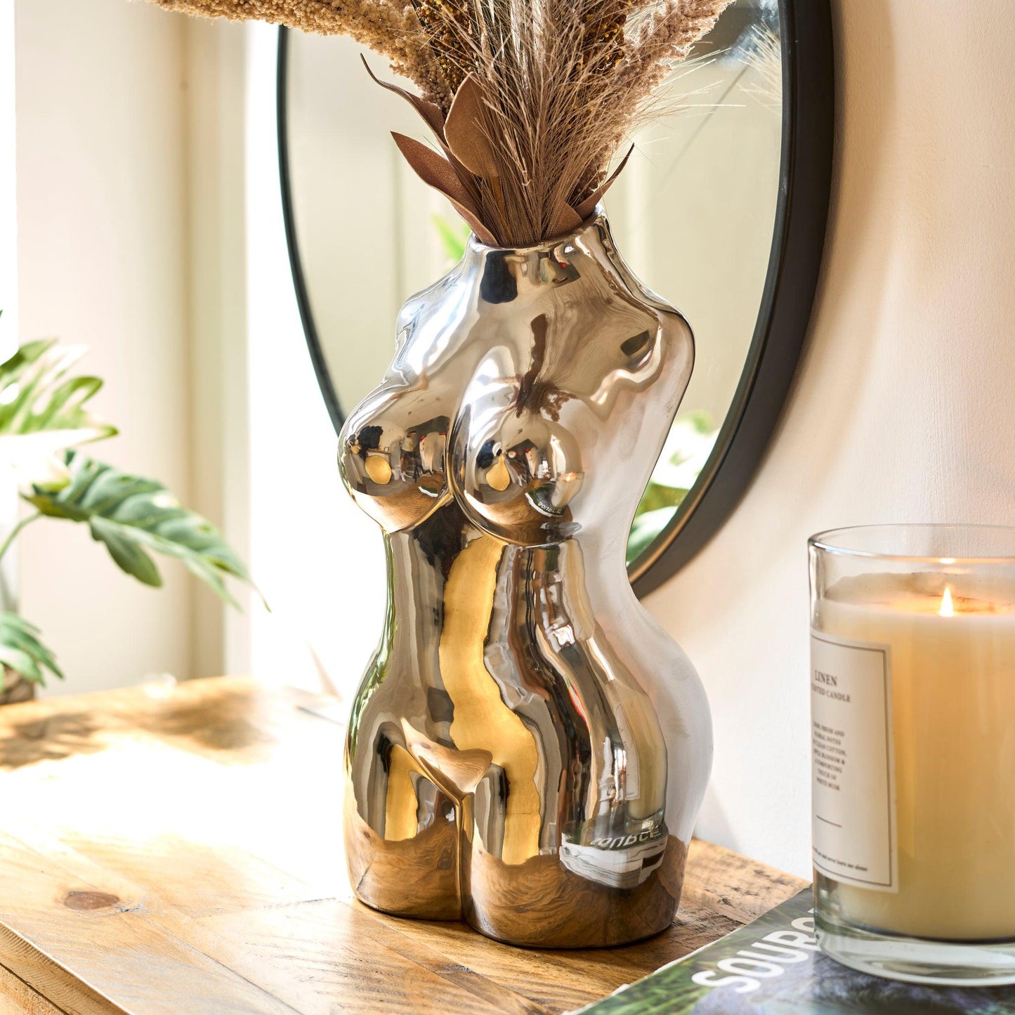 Female Silhouette Body Vase - 29cm - Assorted Colours-Bargainia.com