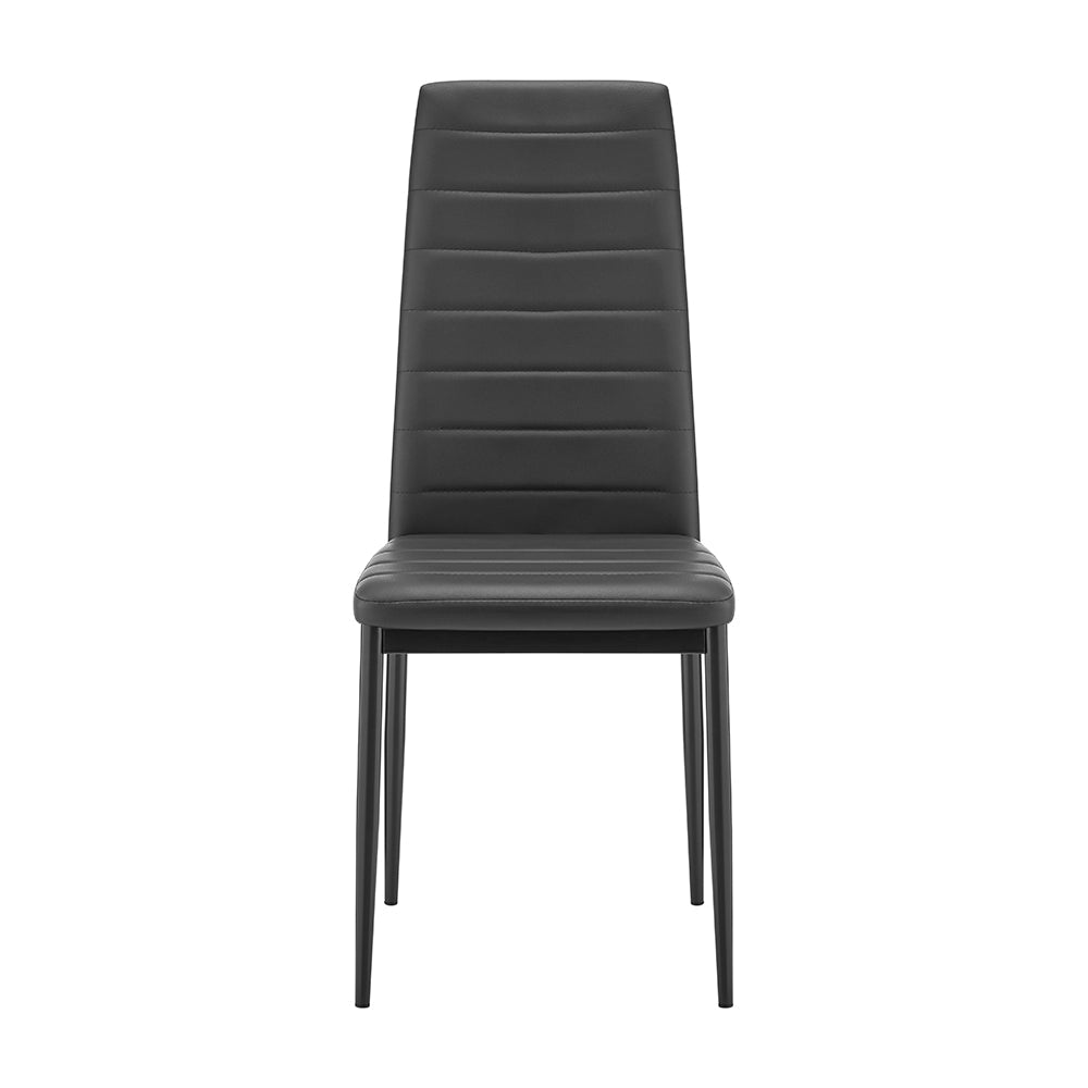 Moderno Glass Dining Table and Chairs Set of 4 - Black