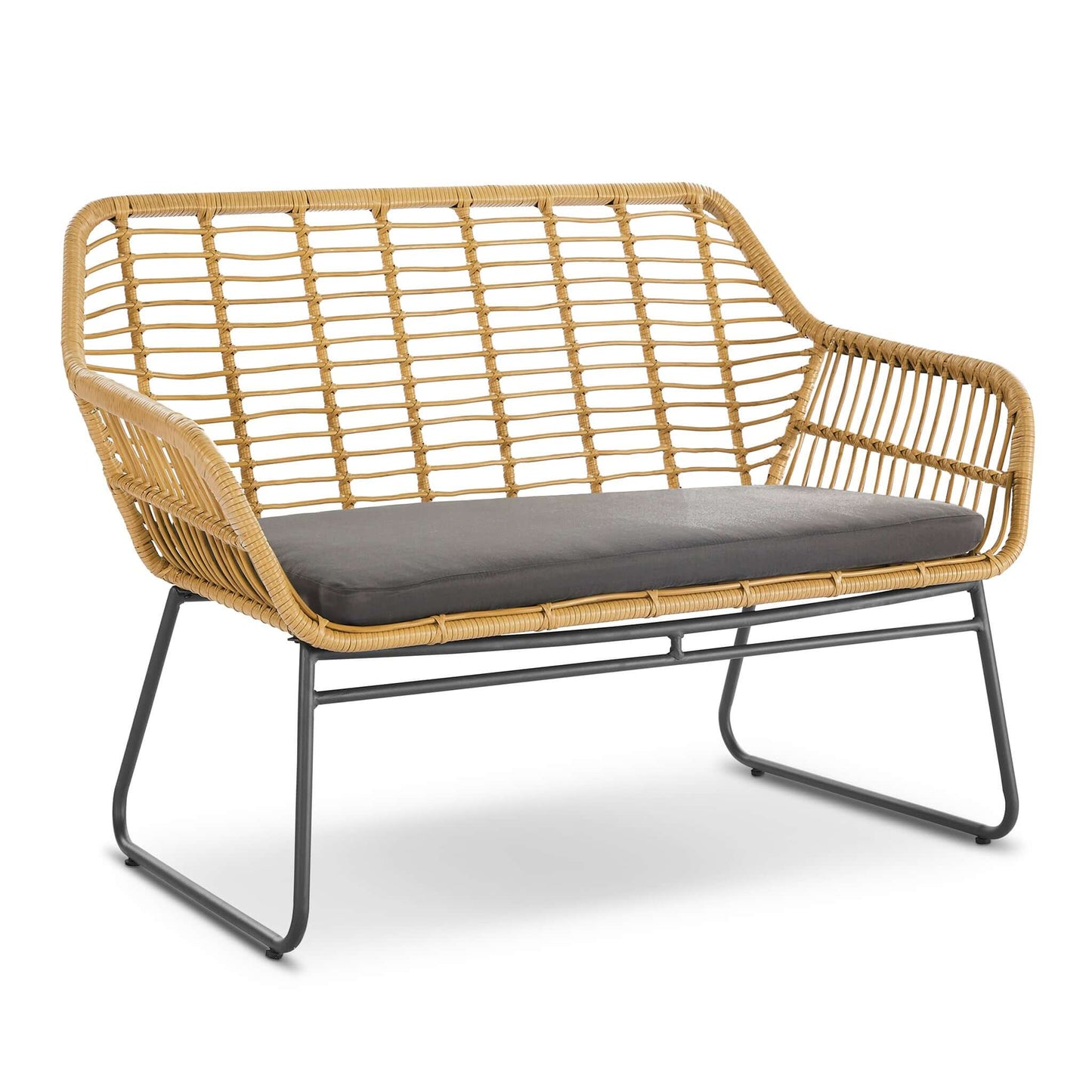 4 Piece Wicker Rattan Garden Sofa, Table & Chairs Set-Bargainia.com