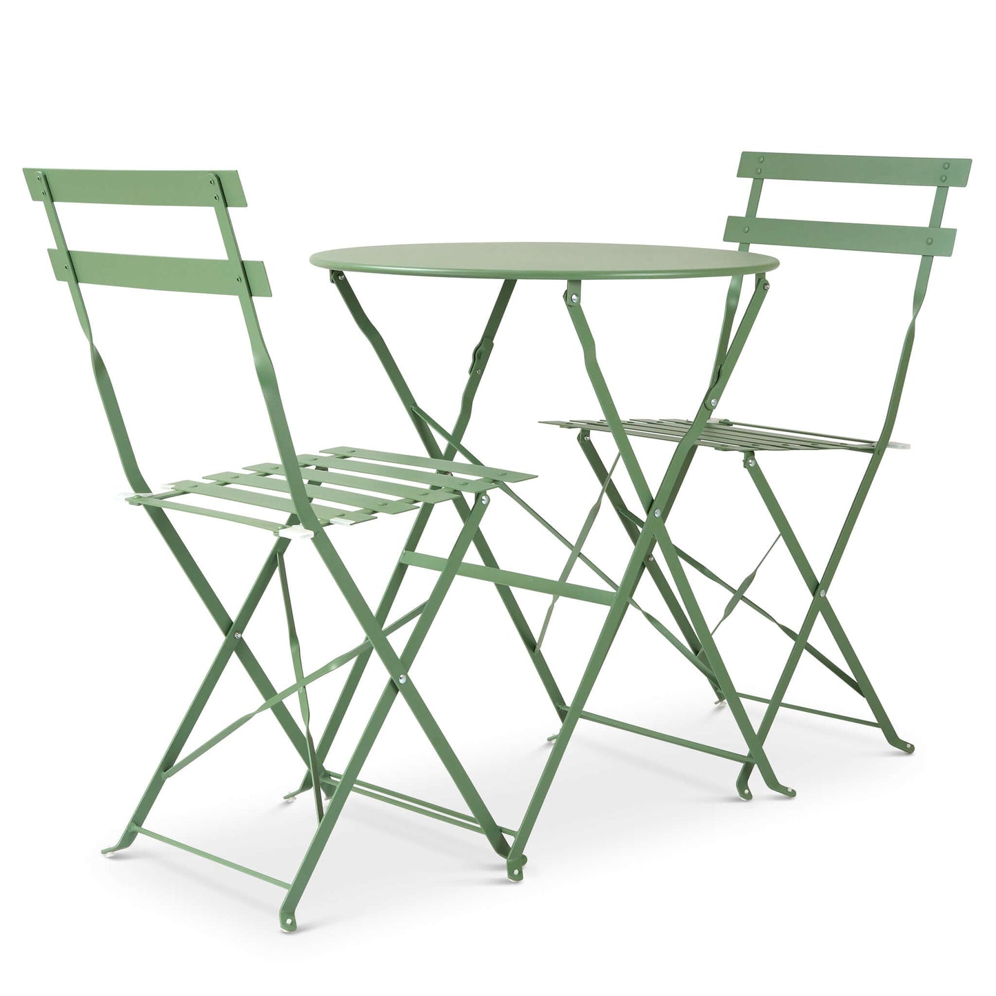 Manarola 3 Piece Garden Foldable Metal Bistro Set