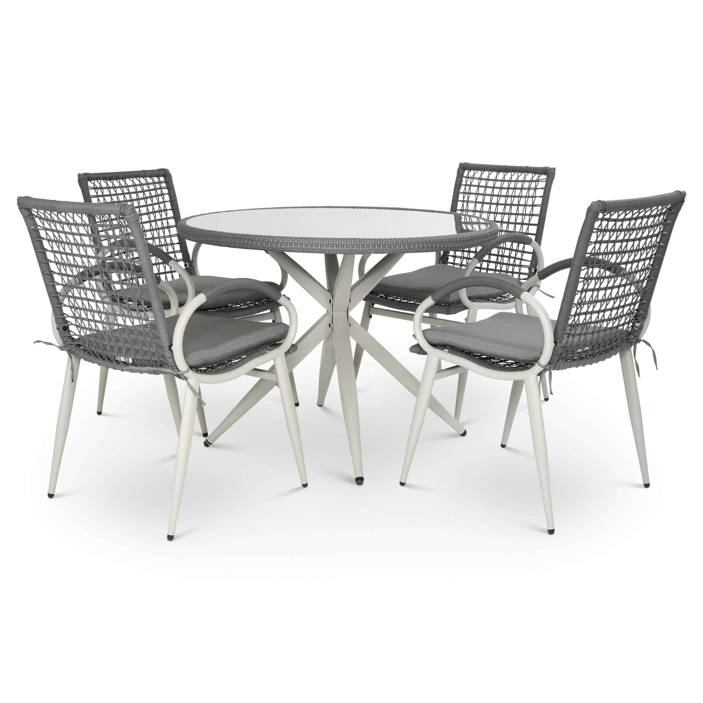 Nissi Outdoor 5-Piece Rattan Dining Set - Grey or Green