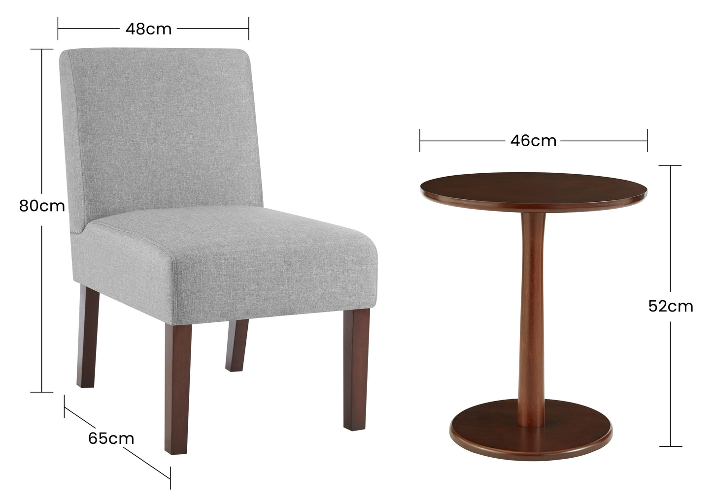 Paola Bistro Chairs & Side Table Set - Grey-5056536102560-Bargainia.com