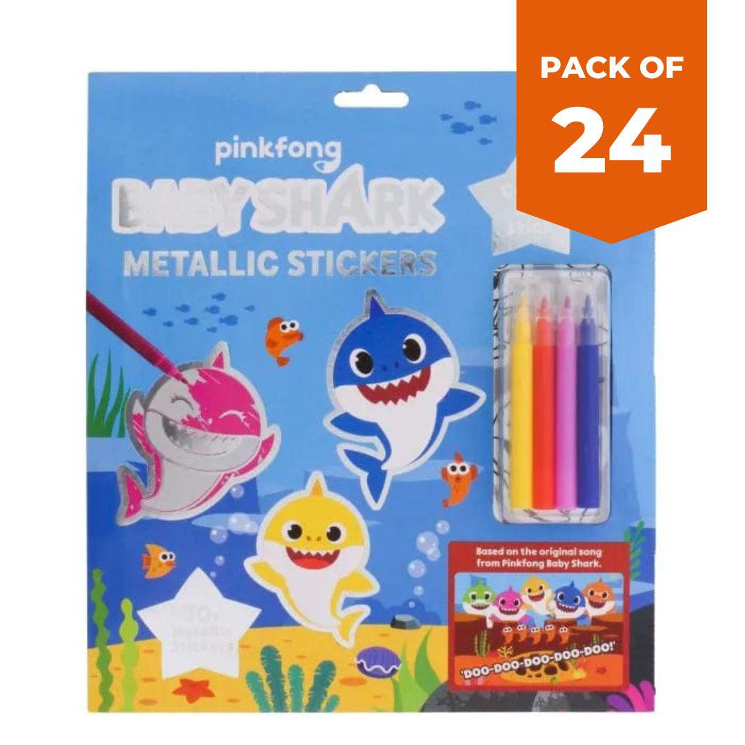 Baby Shark Surprise Metallic Sticker Set with Felt-Tip Pens-Bargainia.com